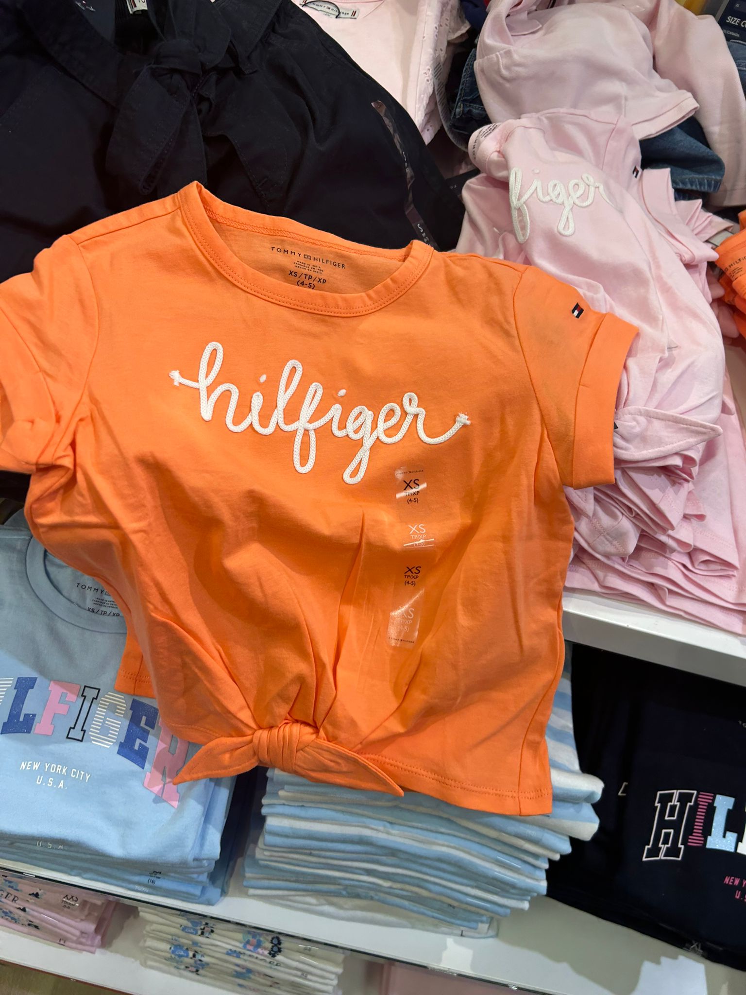 Kids' Hilfiger Logo Tie-Front T-Shirt-Sweet Necratine