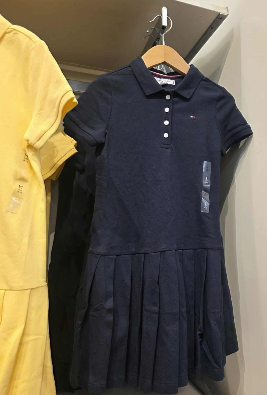 Kids' Pleated Stretch Polo Dress-Navy Carbon