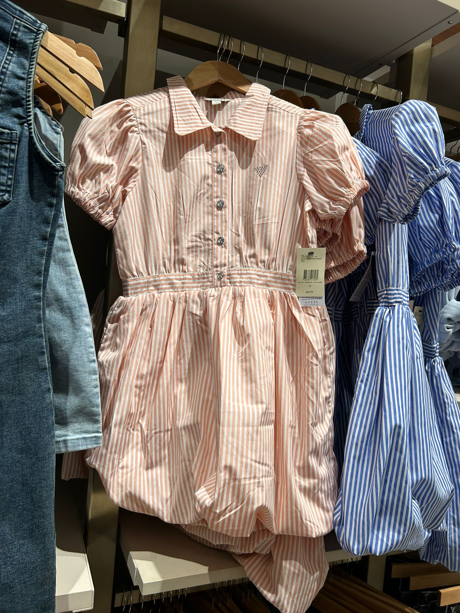 Guess Kids' striped shirtdress-Pink/White