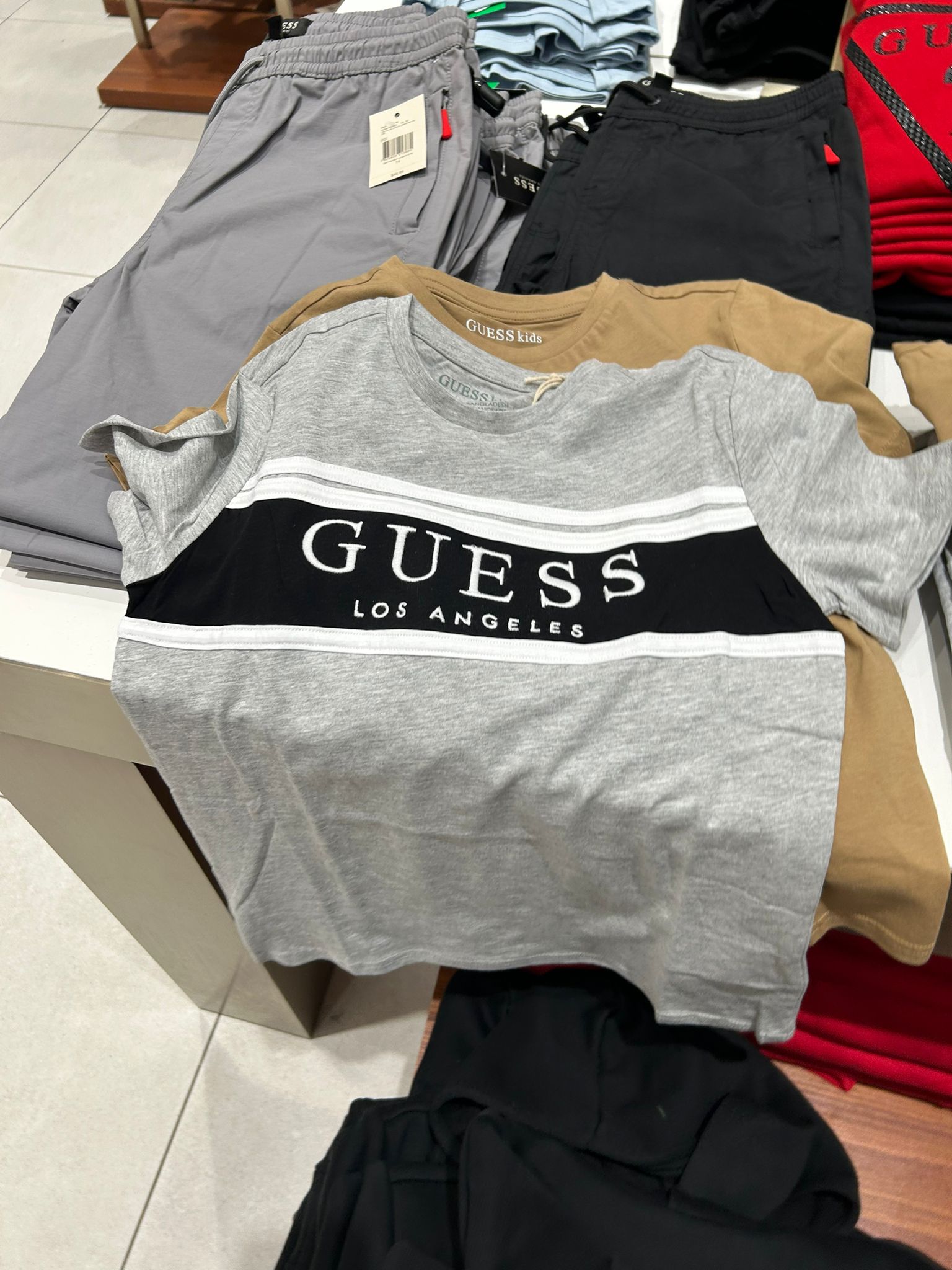 Guess Kids' Eco Rickinson striped T-shirt-Grey