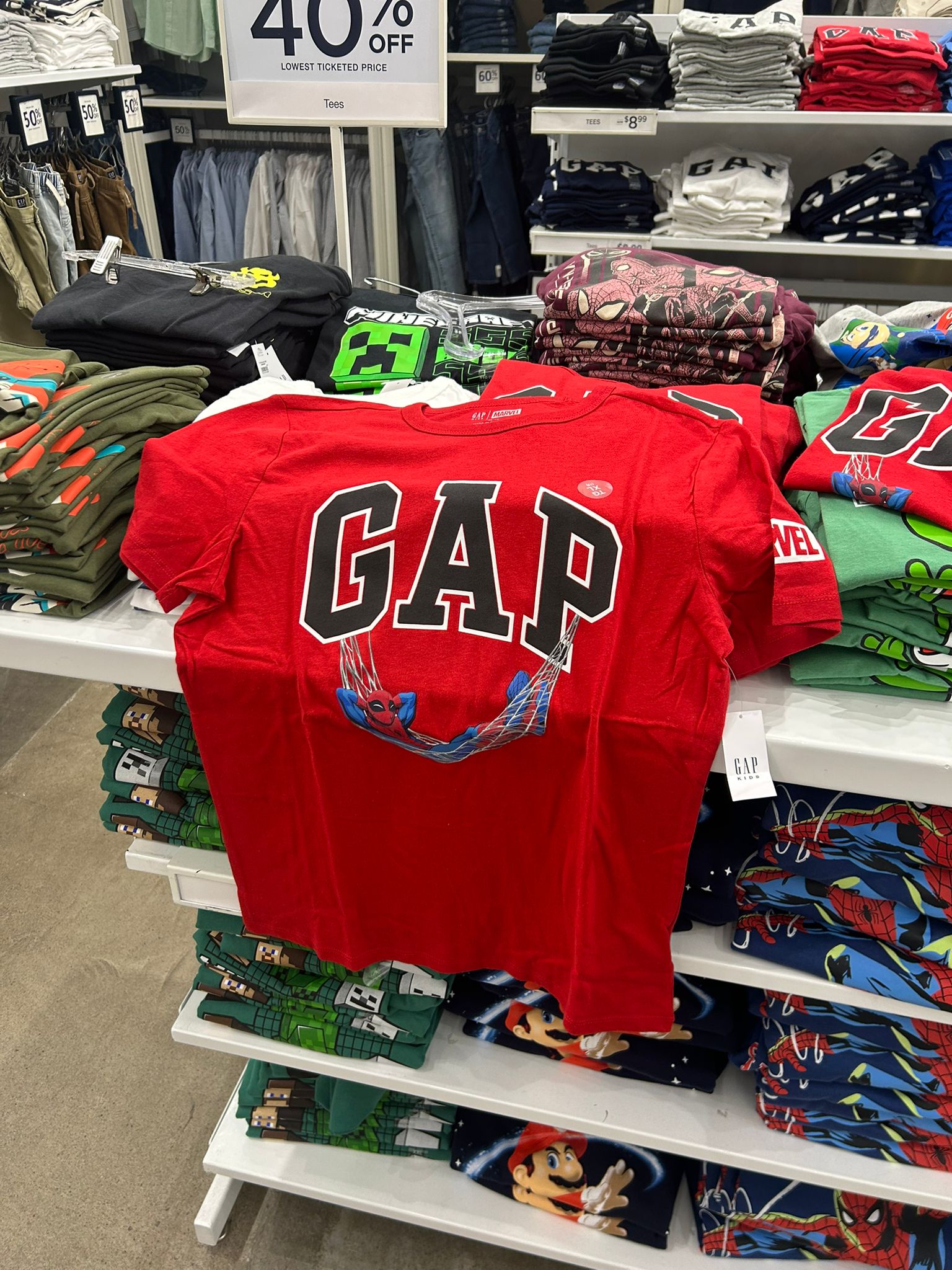 Gap Kids Marvel Spider-Man GAP Logo T-Shirt-Red