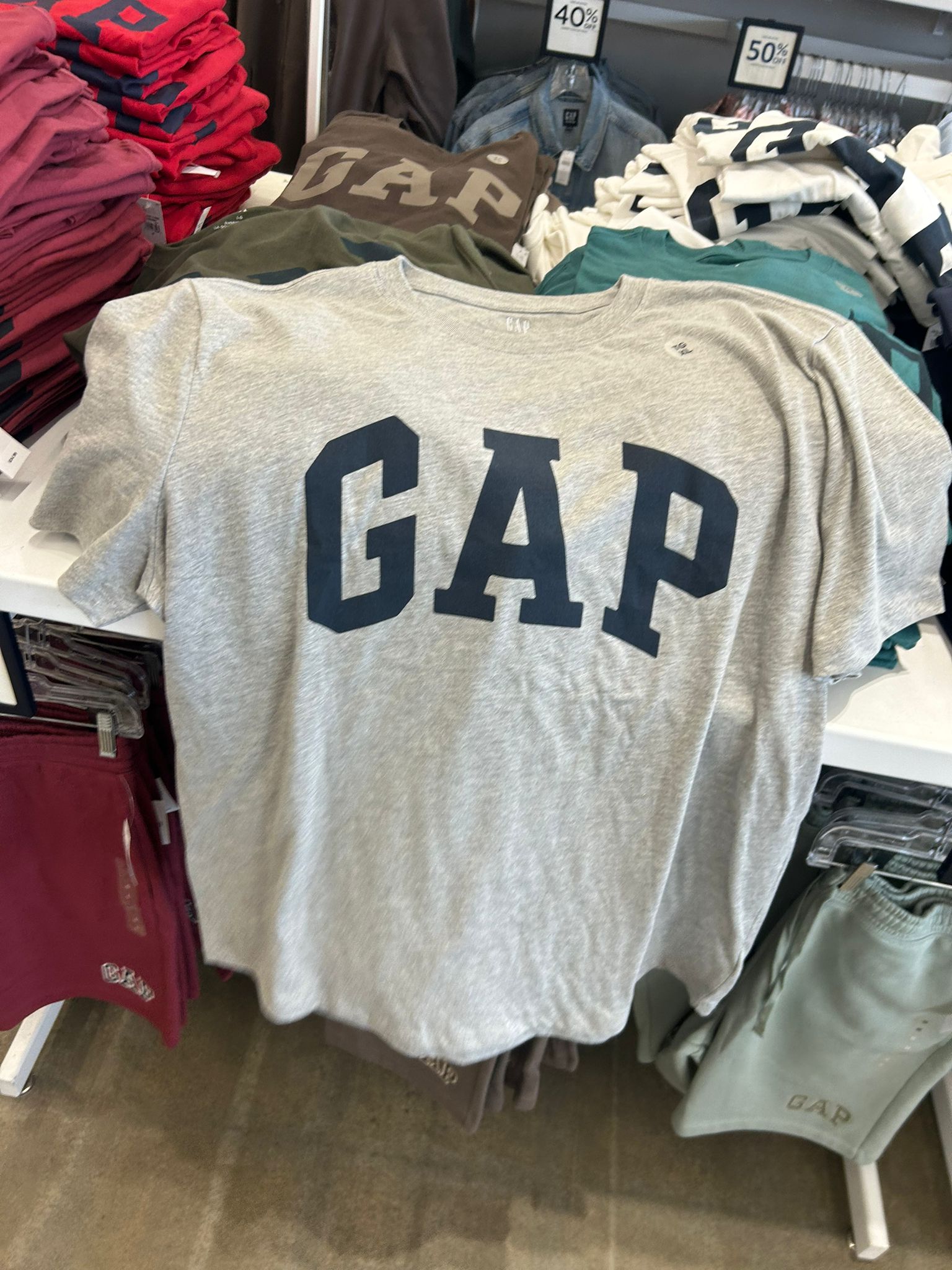 Everyday Soft Gap Logo T-Shirt-Heather Grey