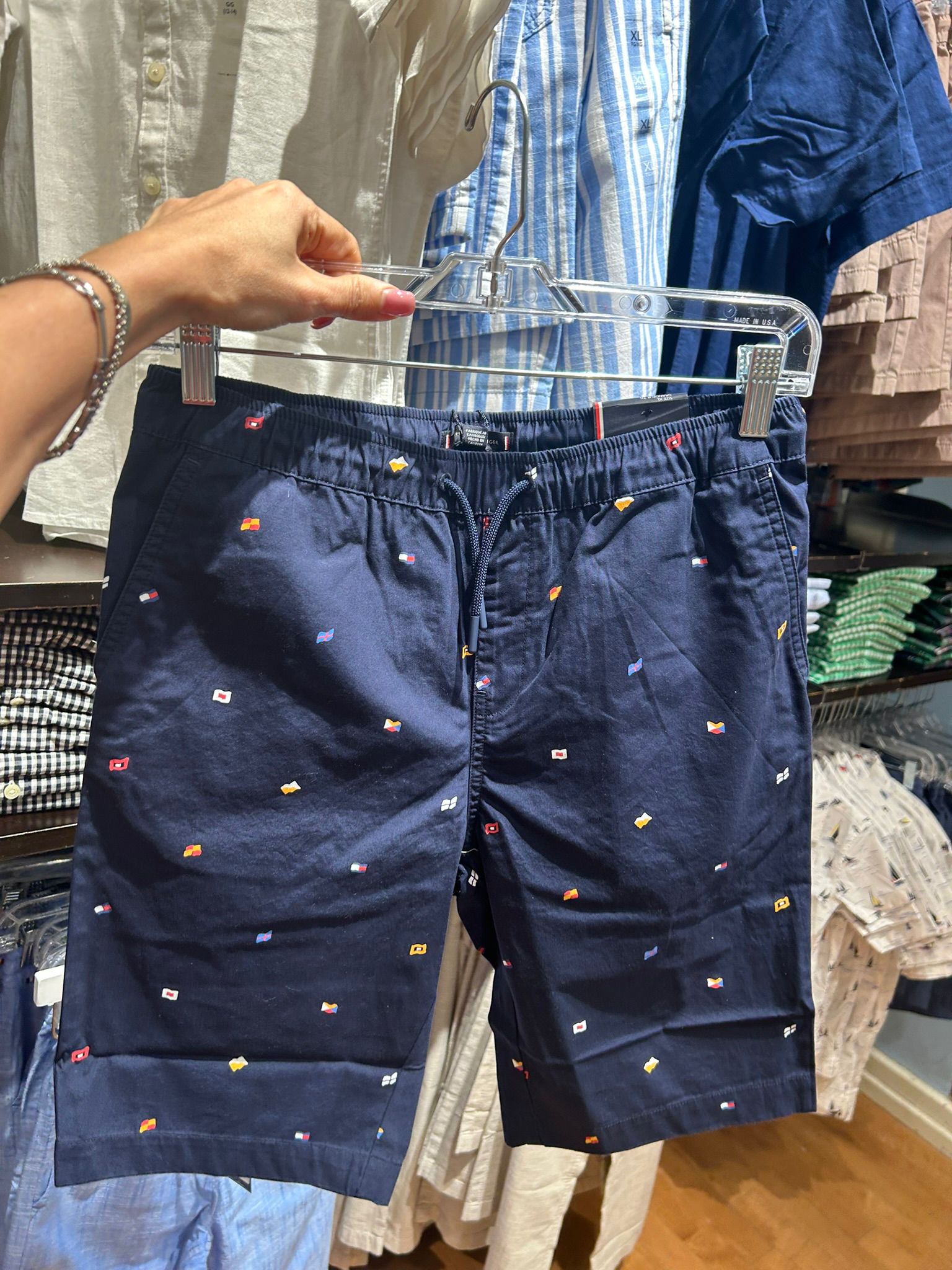 Hilfiger Patterned Shorts-Navy Blue