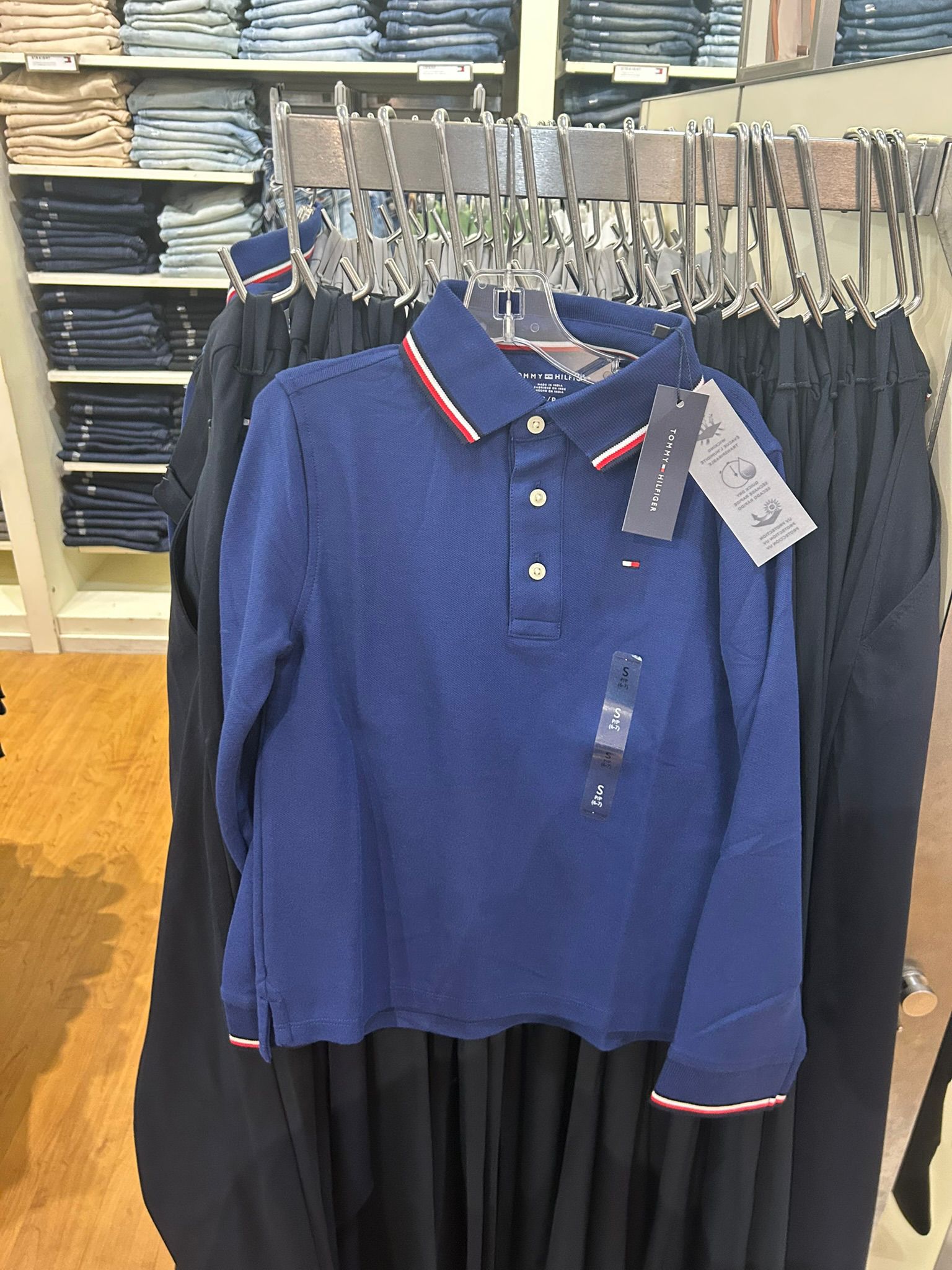 Boys' Long-Sleeve Tommy Wicking Polo-Blue