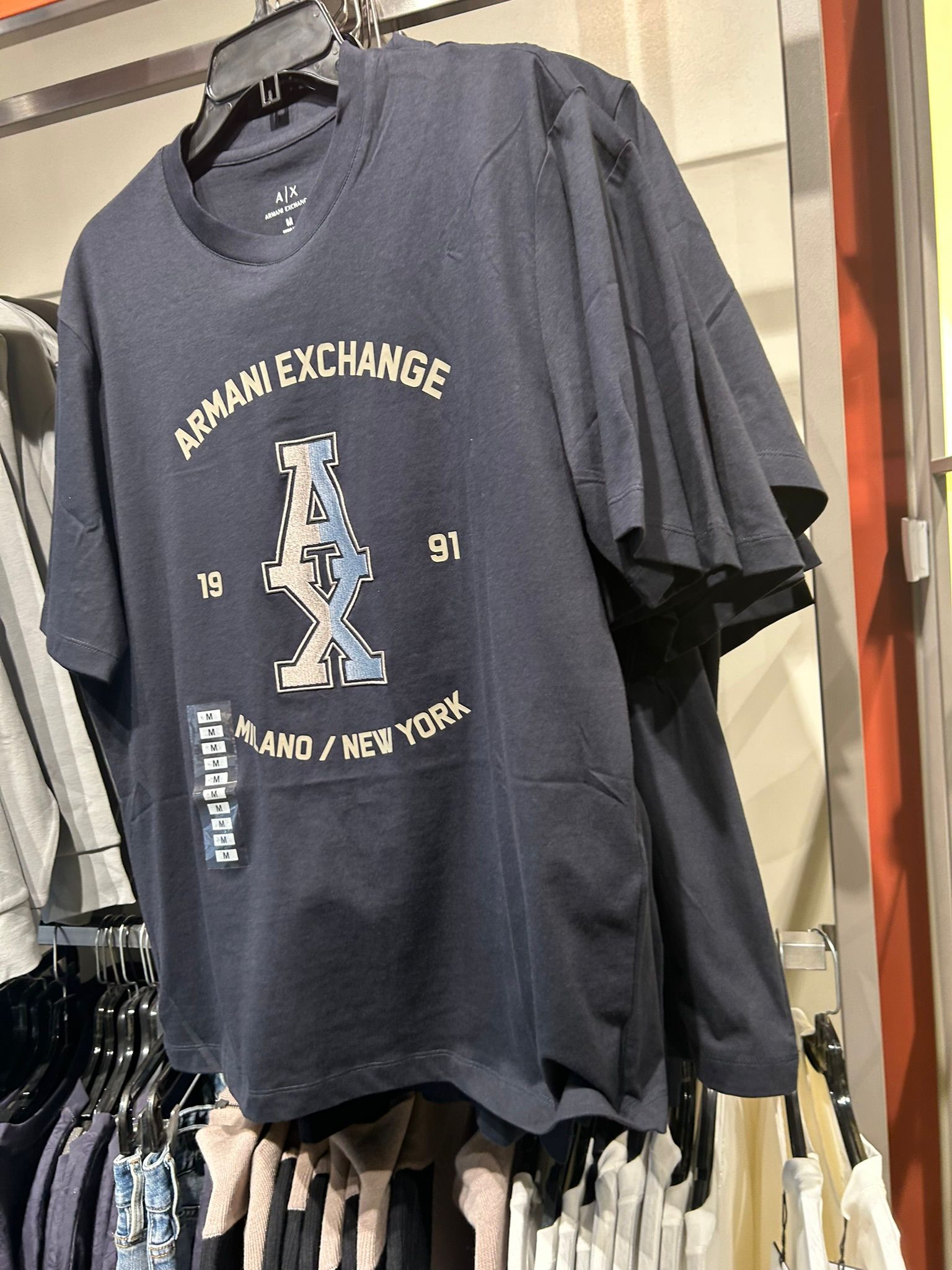 Armani Regular cut T-shirt with graphic logo-Black