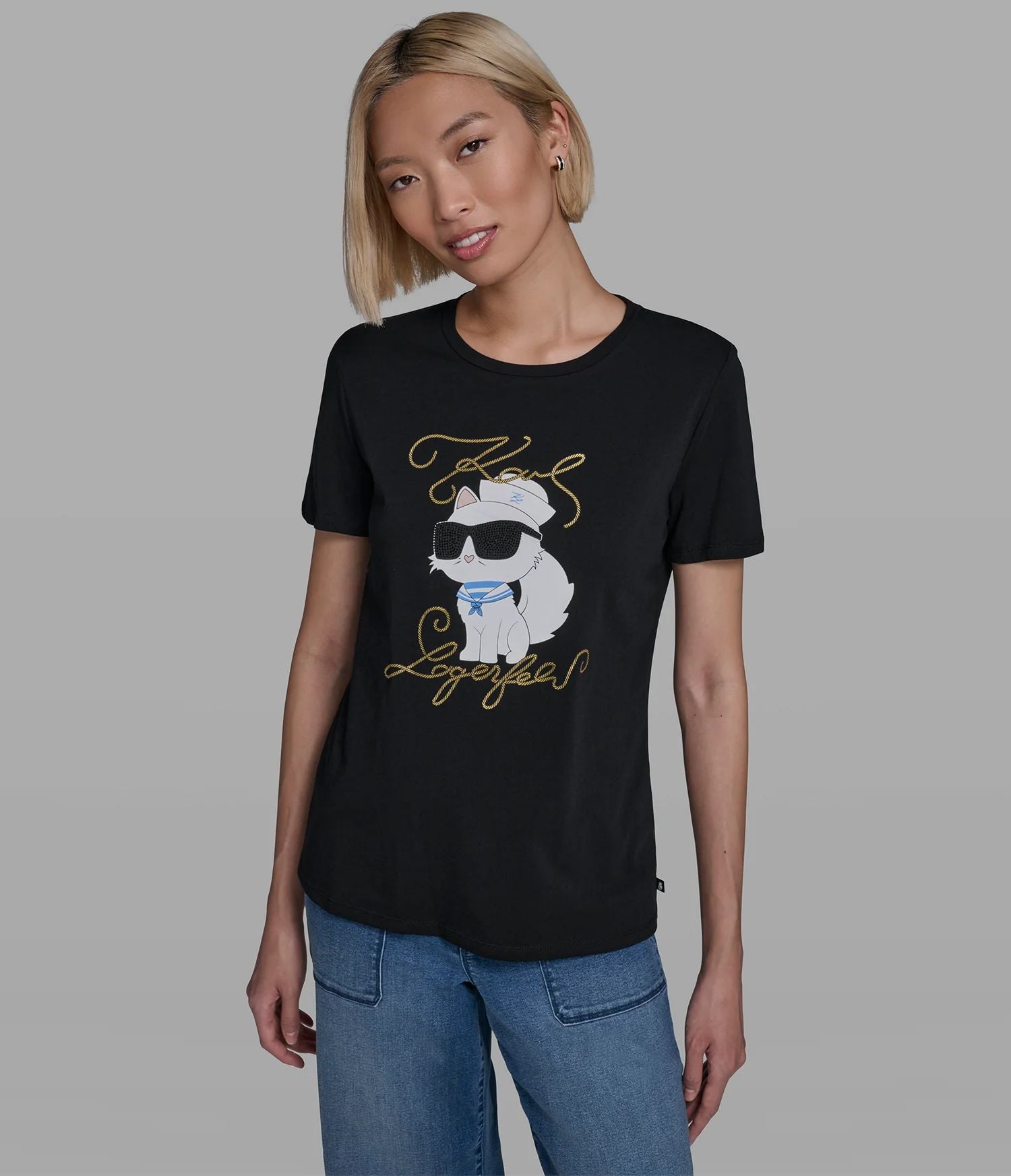 KARL SAILOR CHOUPETTE LOGO TEE-Black