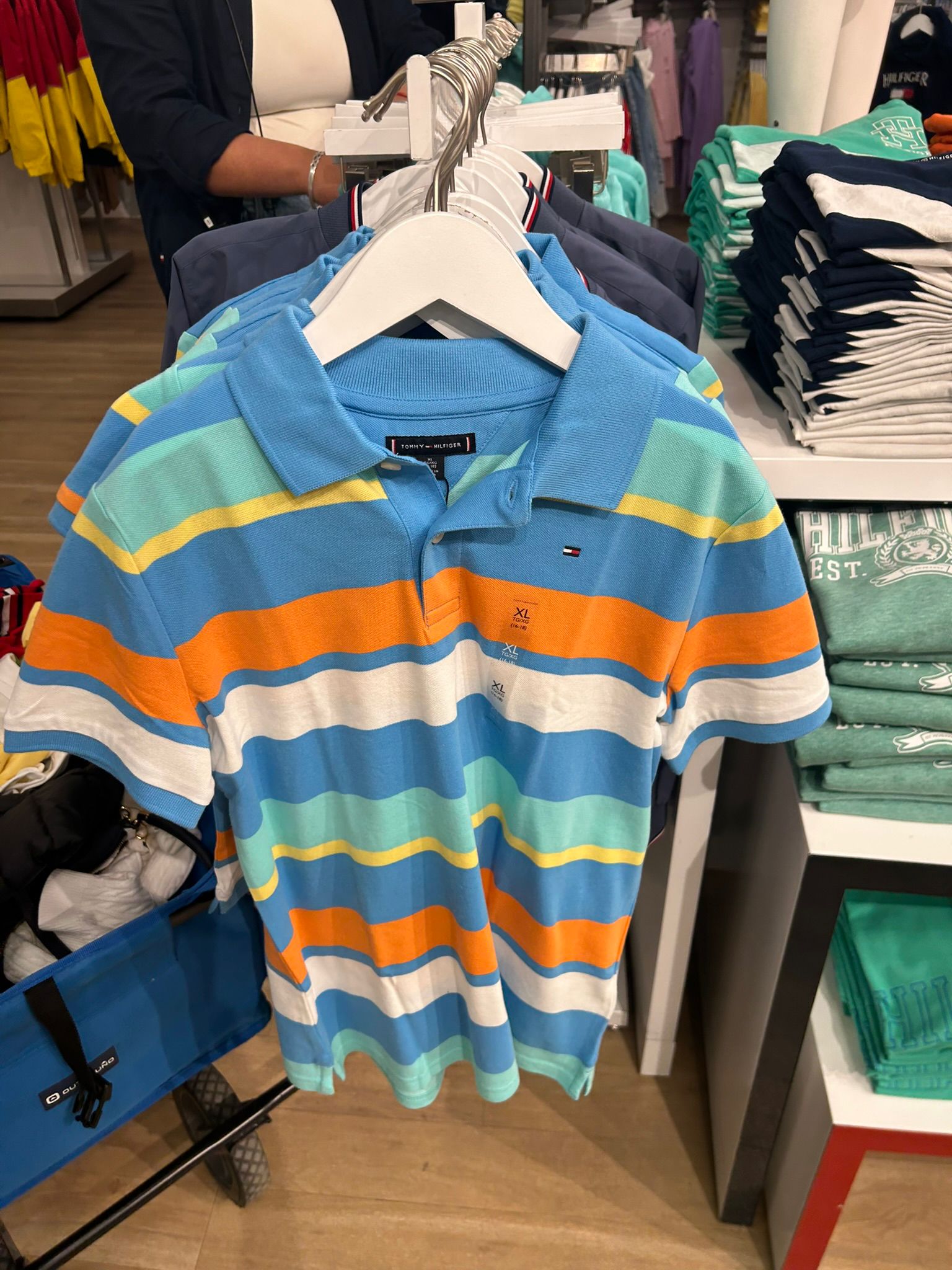 Tommy Hilfiger Boys' Striped Regular Fit T-Shirt-Multicolored