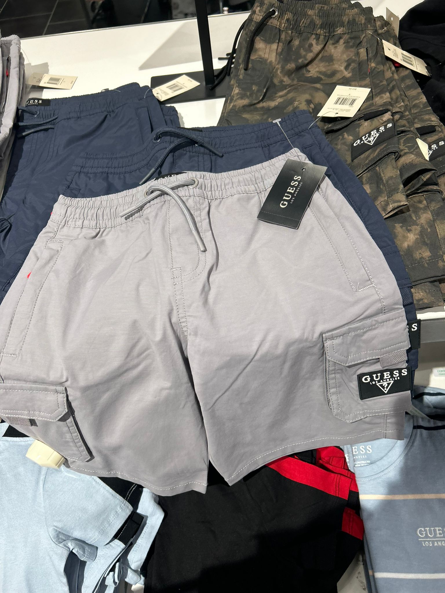 Guess Kids Cargo Shorts-Silver