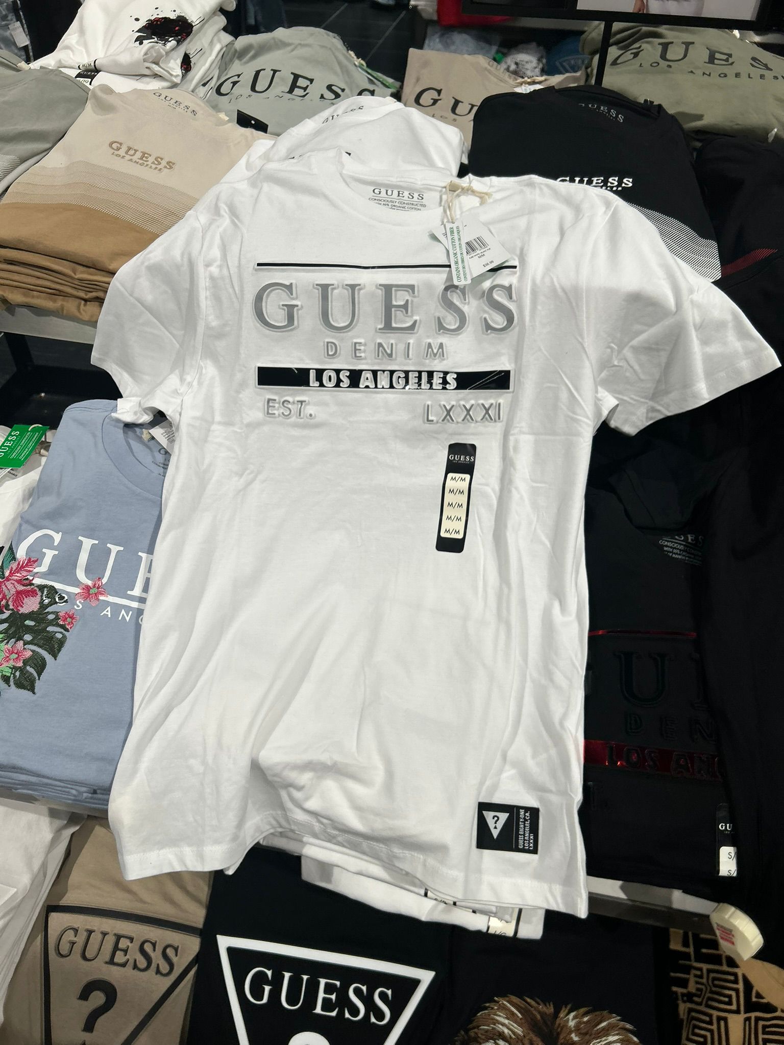 GUESS Denim Los Angelos  Graphic T-Shirt-White