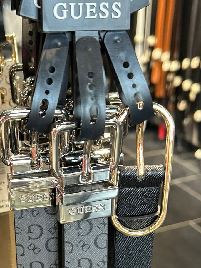 GUESS Monogram Logo Print Reversible Belt-Baby Blue