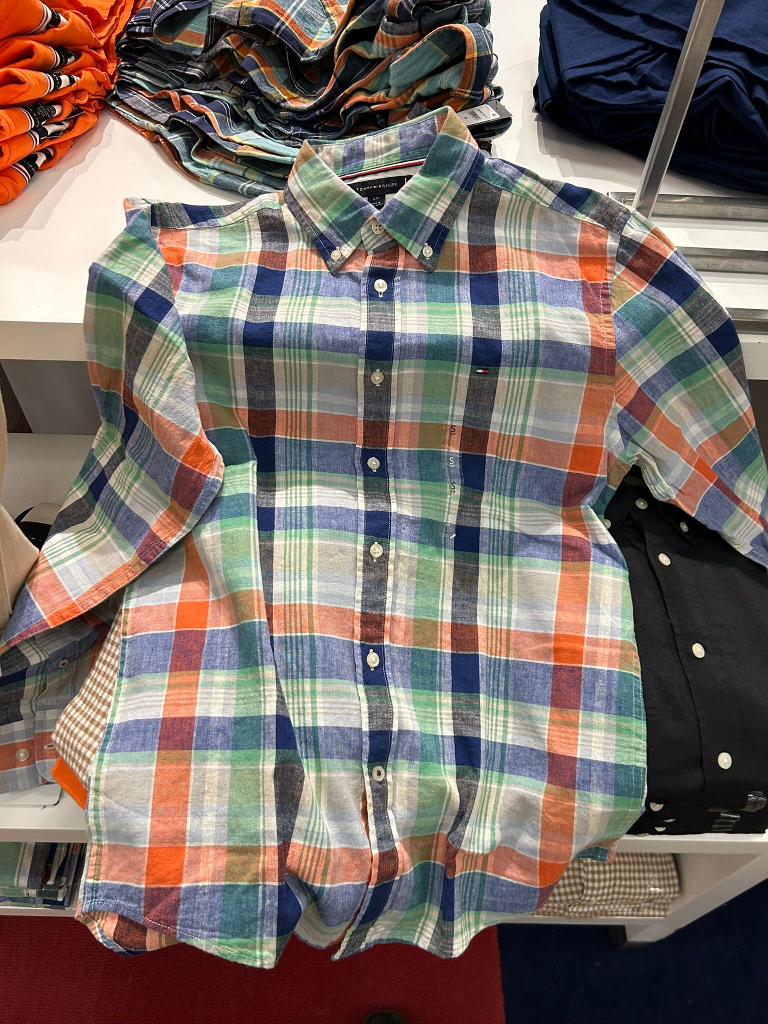 Tommy Regular Fit Linen Madras Shirt-Multicolored Tommy Regular Fit Linen Madras Shirt-Multicolored