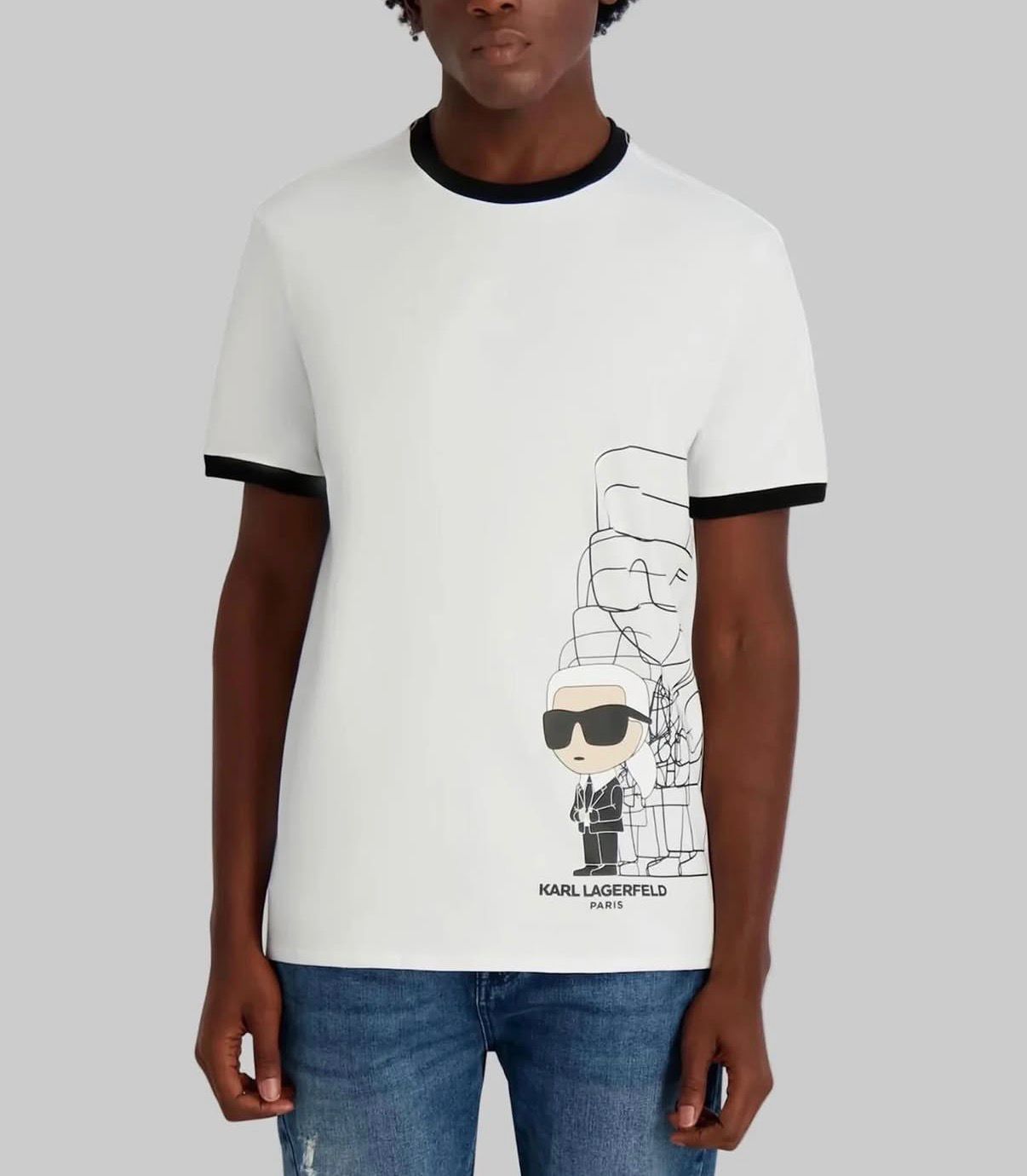 Karl rhinestone T-shirt-White