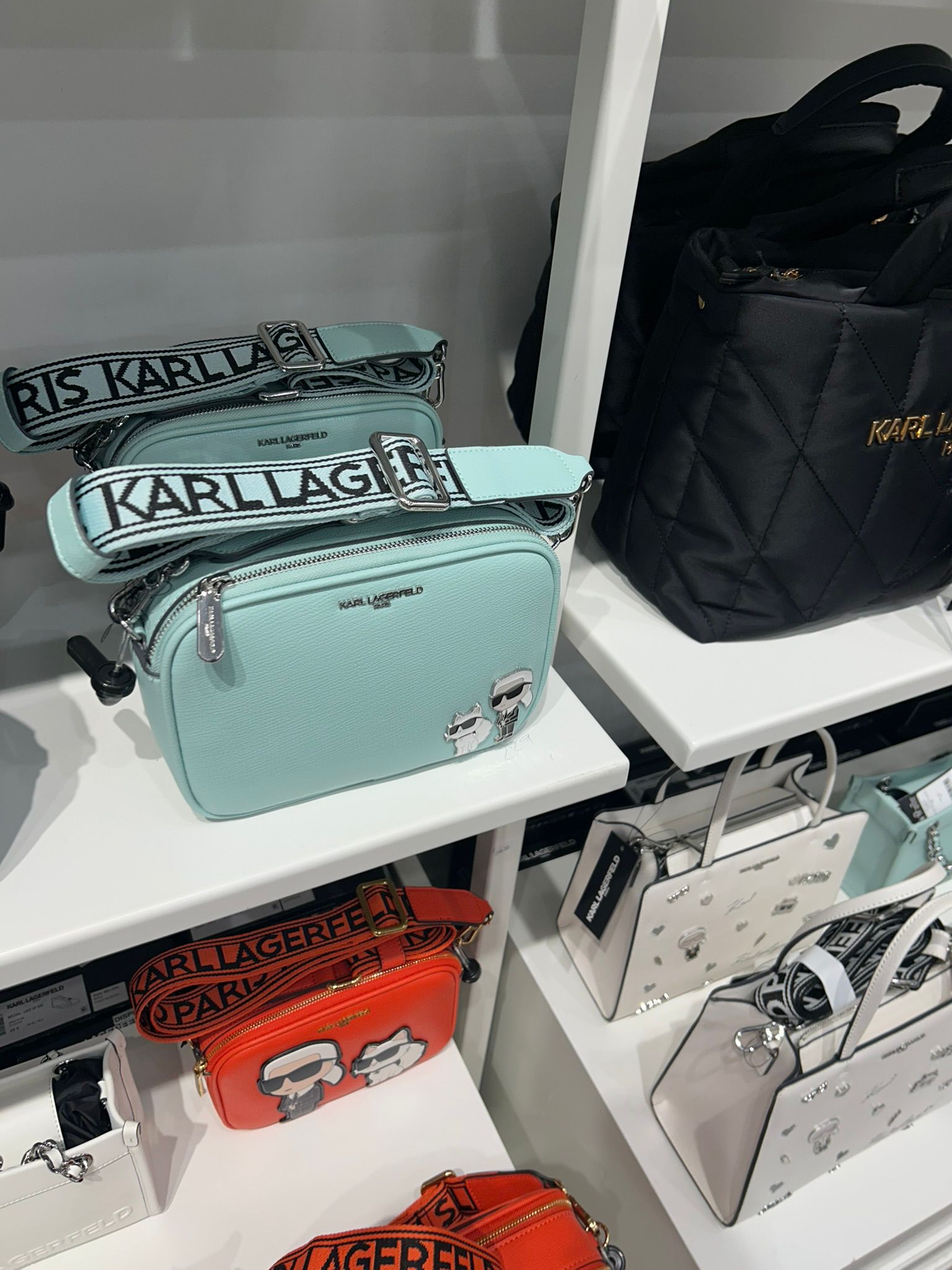 KARL LAGERFELD MAYBELLE CAMERA CROSSBODY-Baby Blue