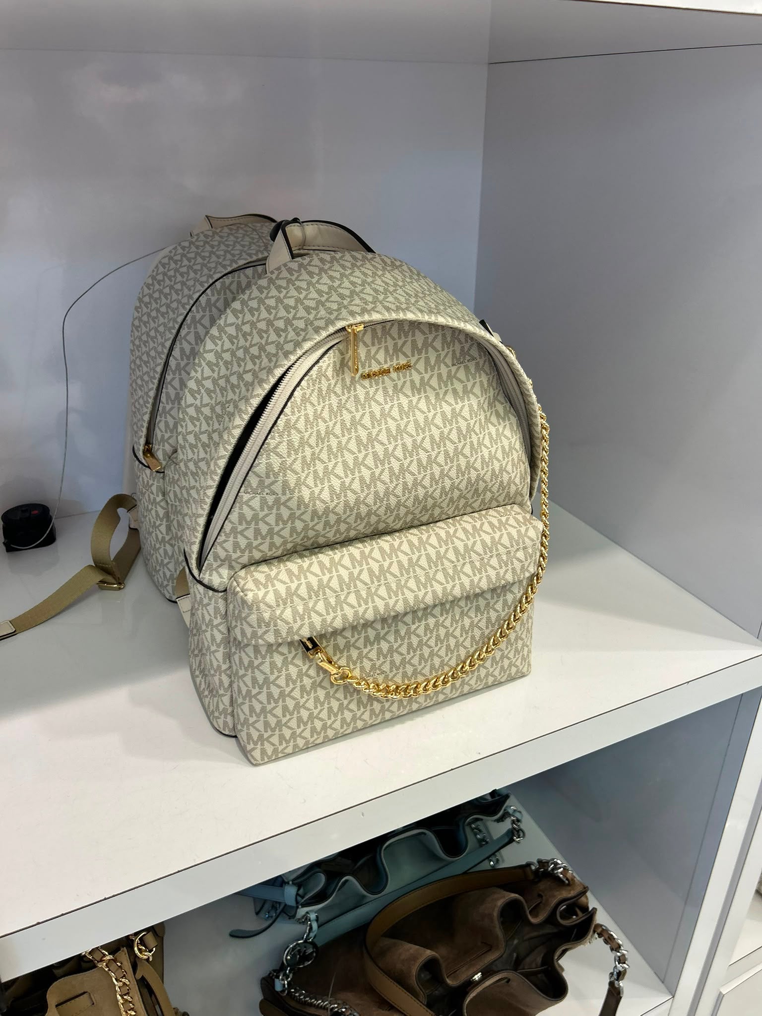 Michael Kors Women's Slater Medium Signature Logo Backpack-LT CRM MULTI