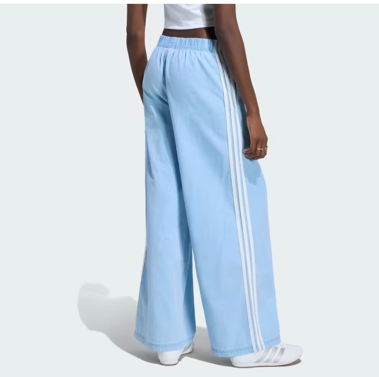 ADDIDAS WOMEN'S ORIGINALS SUMMER GLOW WIDE-LEG JEANS-Blue