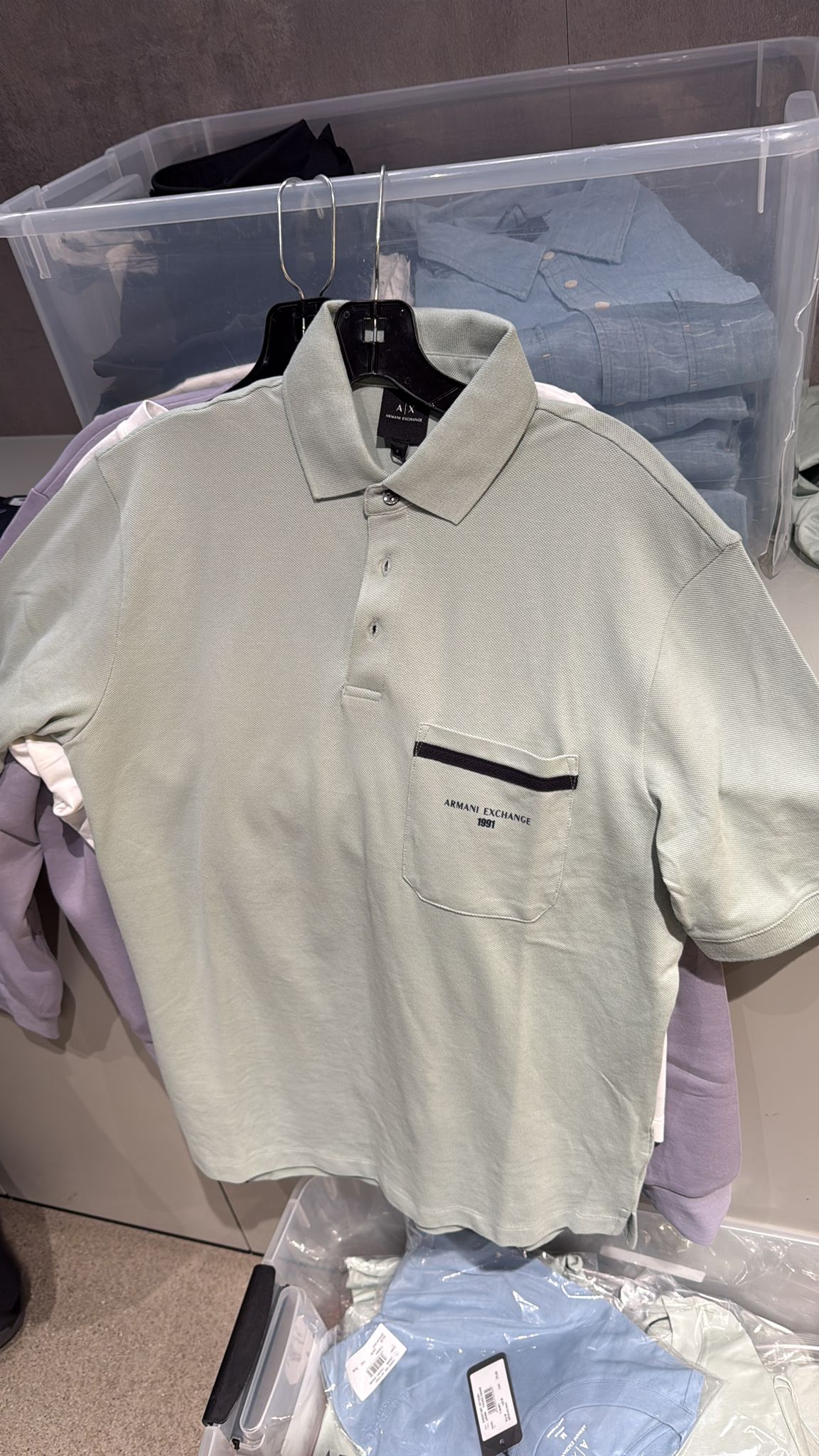 Armani Exchange Men's Regular pique polo shirt with pocket-Green