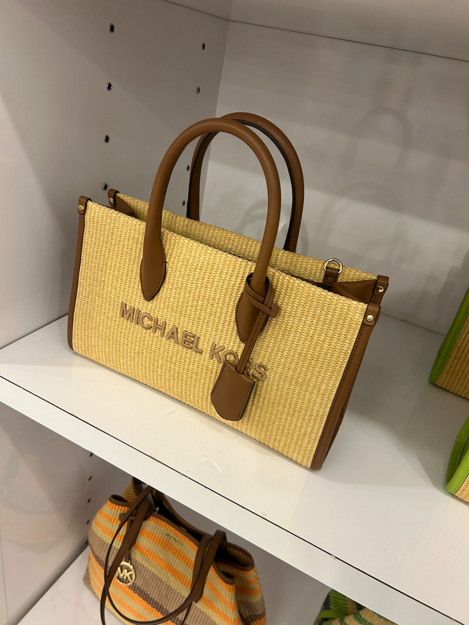 Michael Kors Women's Mirella Medium Woven Satchel-Luggage