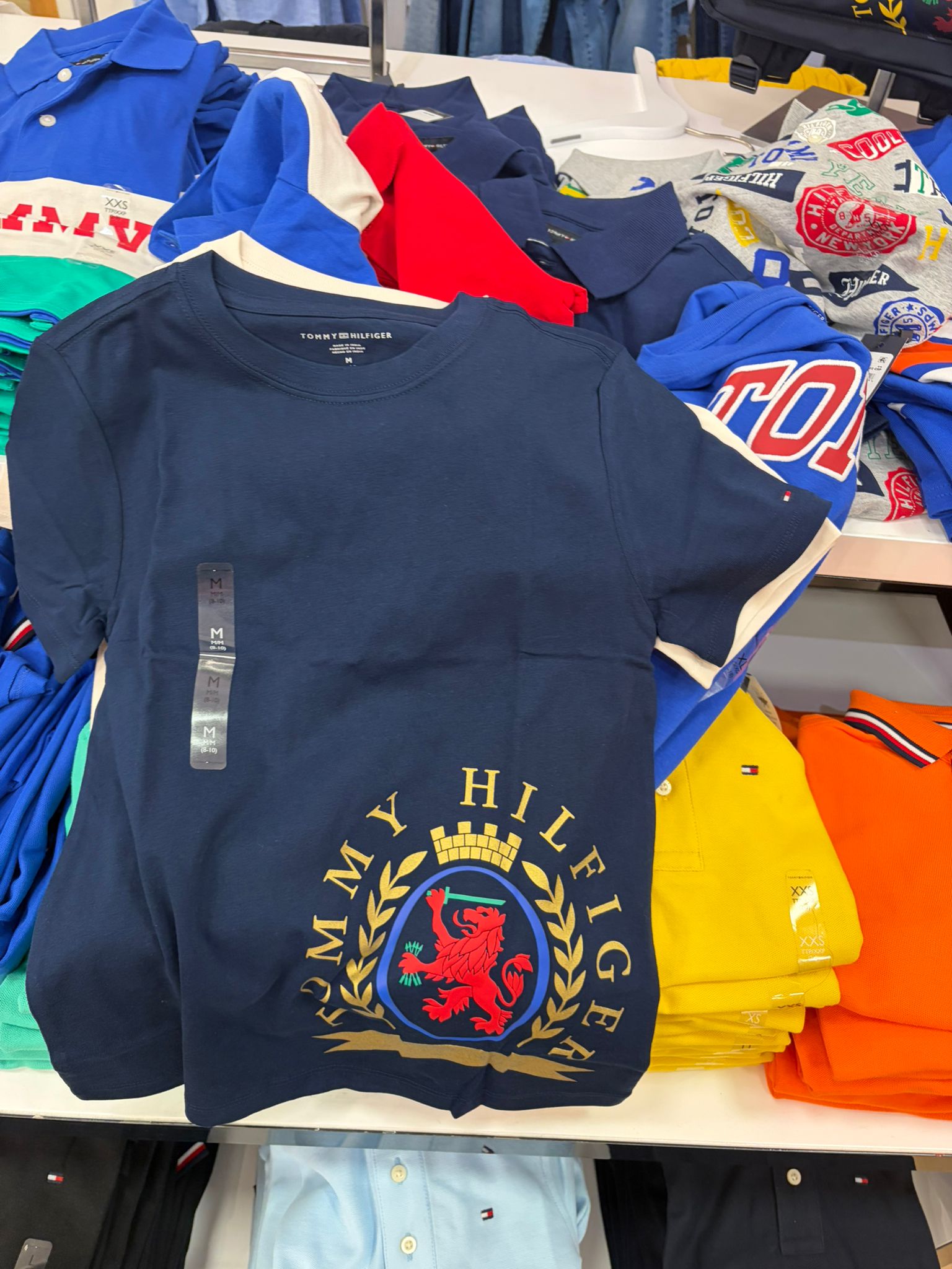 Boys' Tommy Logo Regular Fit Cotton T-Shirt-Carbon Navy
