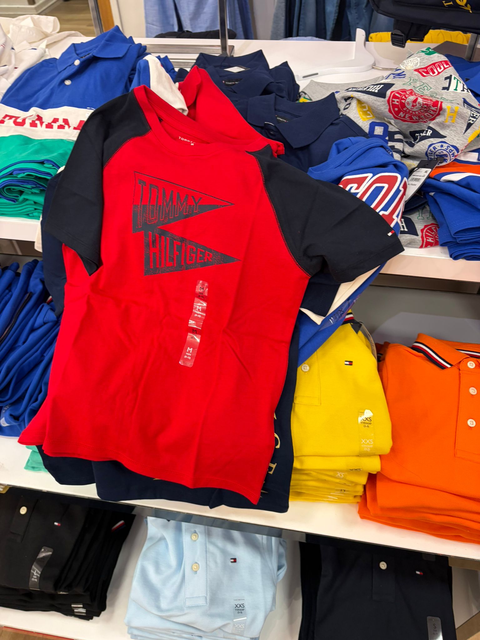 Boys' Hilfiger Raglan Graphic T-Shirt-Red/Black