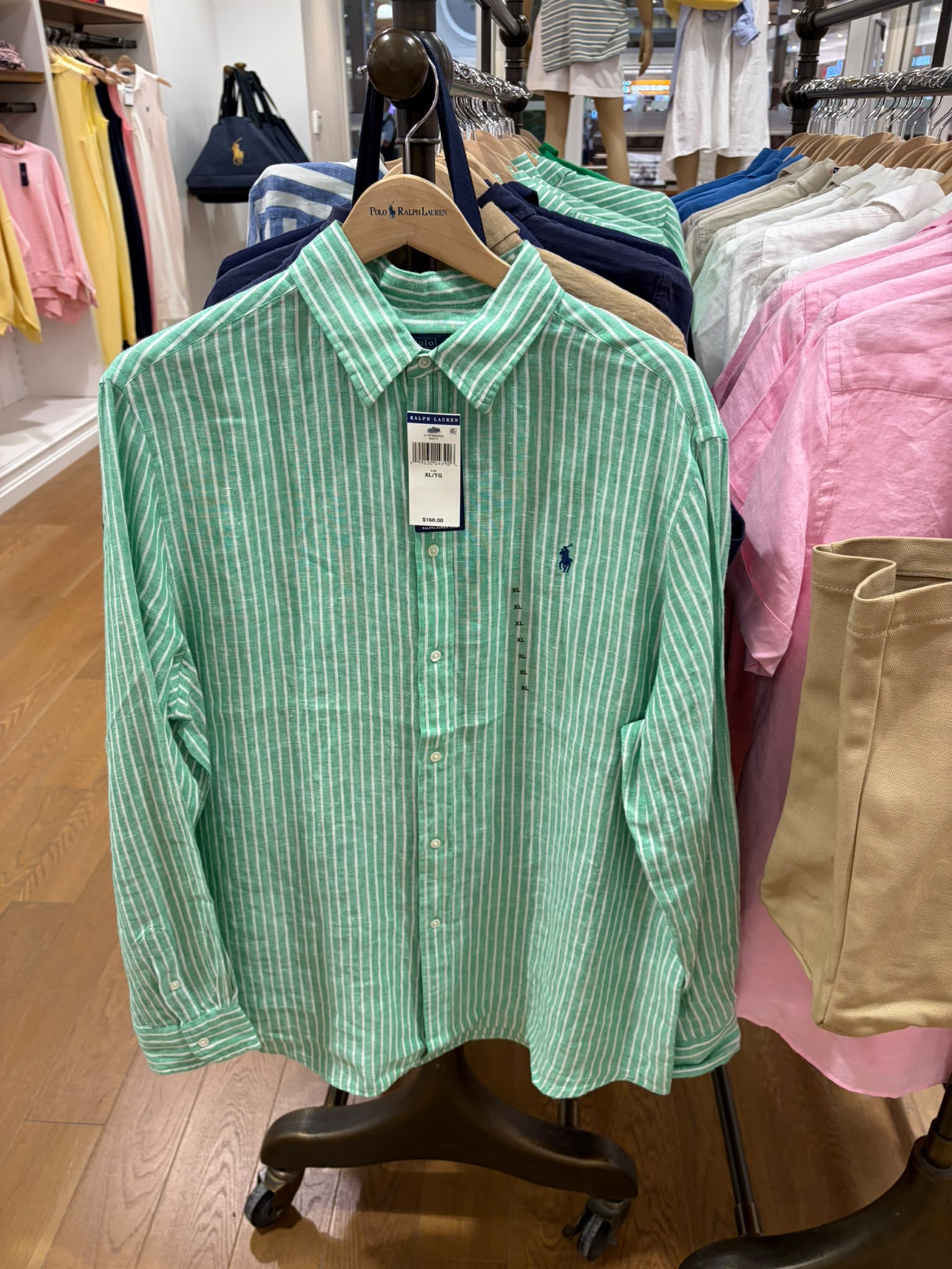 Women's Polo Ralph Lauren Striped  Shirt -Green/White