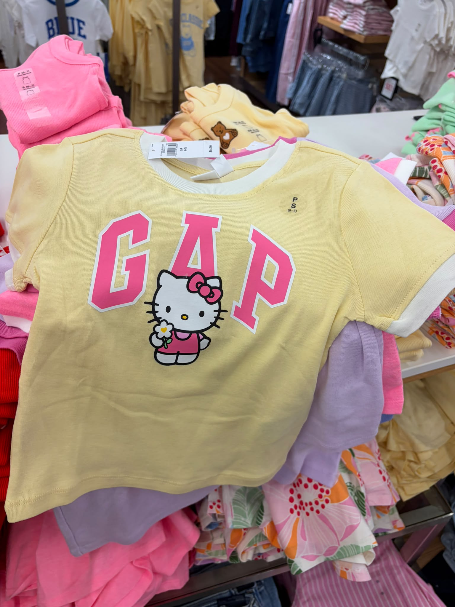 GapKids Girls' Hello Kitty Ringer Logo T-Shirt-Hello Kitty Yellow