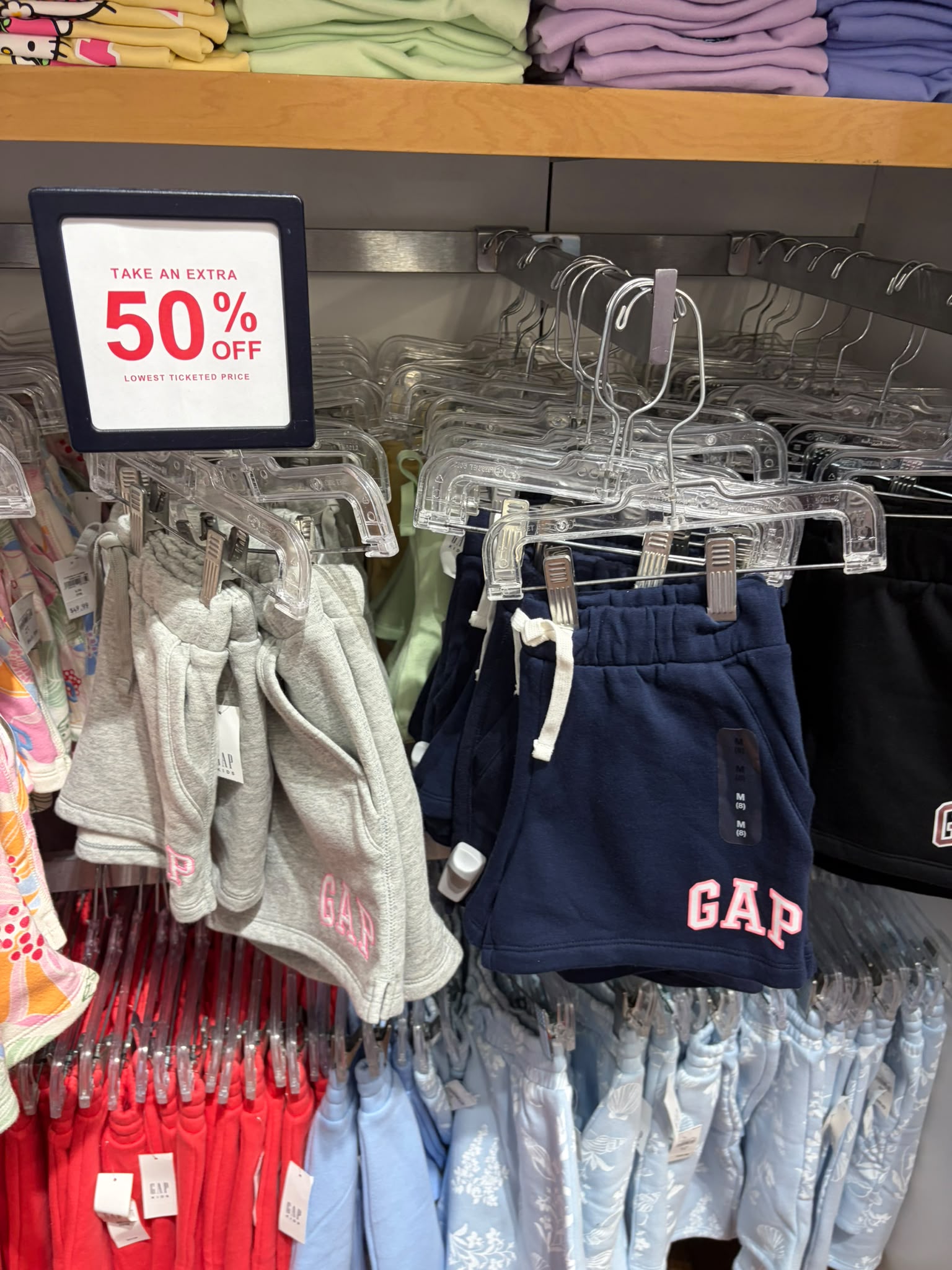 Girls' Relaxed Gap Logo Pull-On Shorts-Gray And White Marl