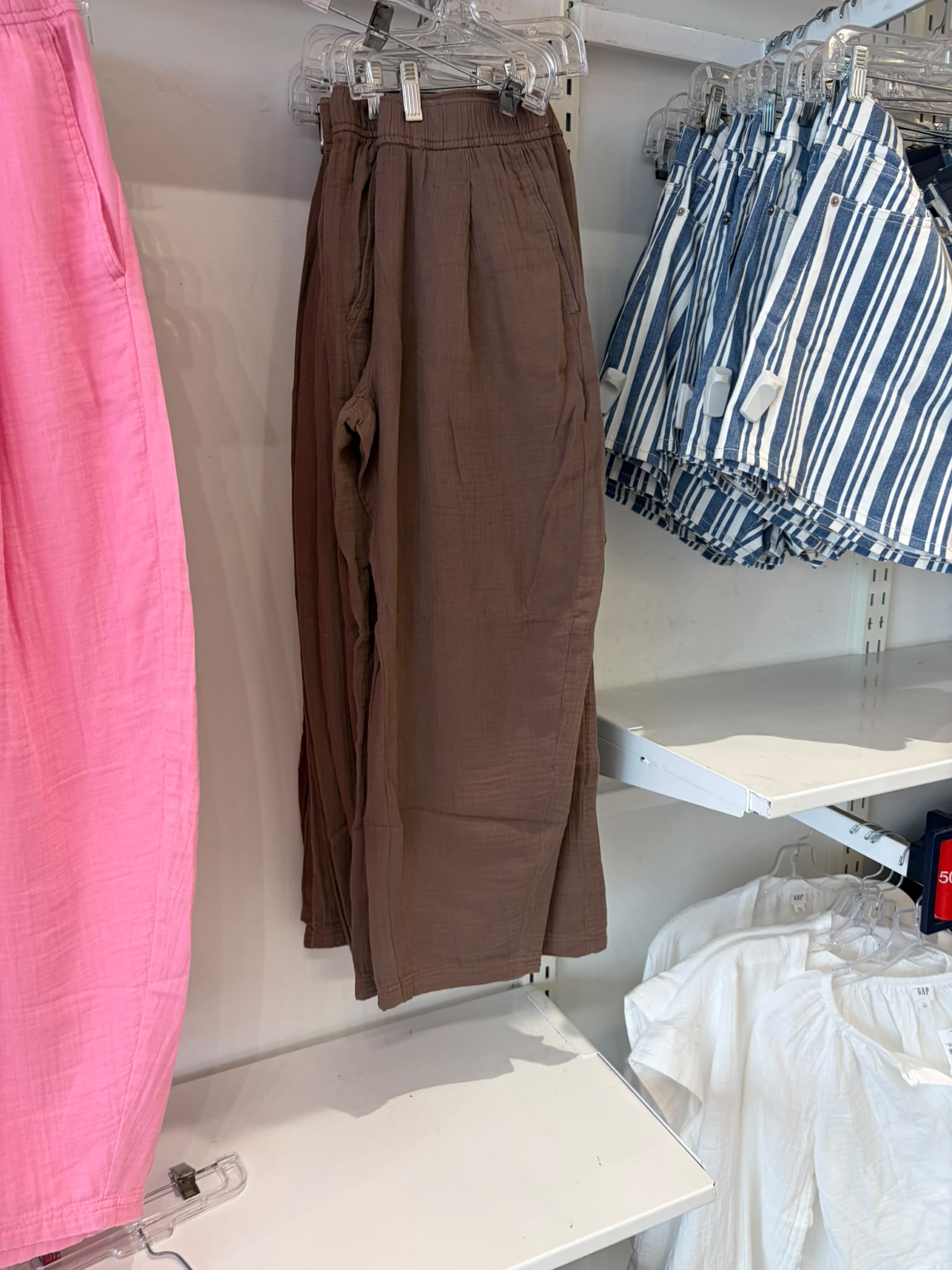 Gap Women's Cotton Gauze Easy Barrel Pants- Cool Brown