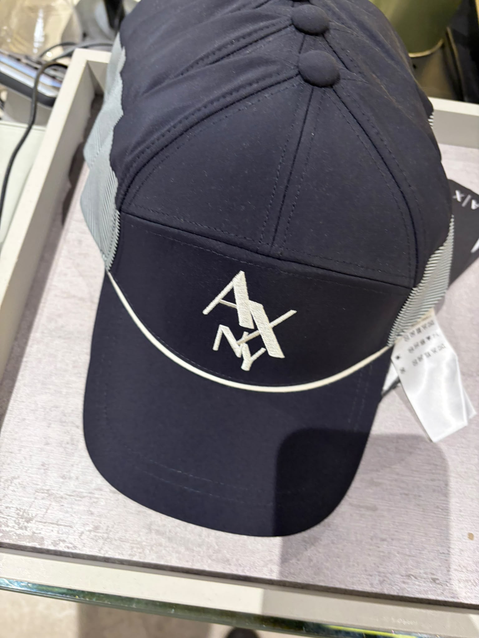 Men's Armani Exchange NY Logo Visor Hat- Navy Blue