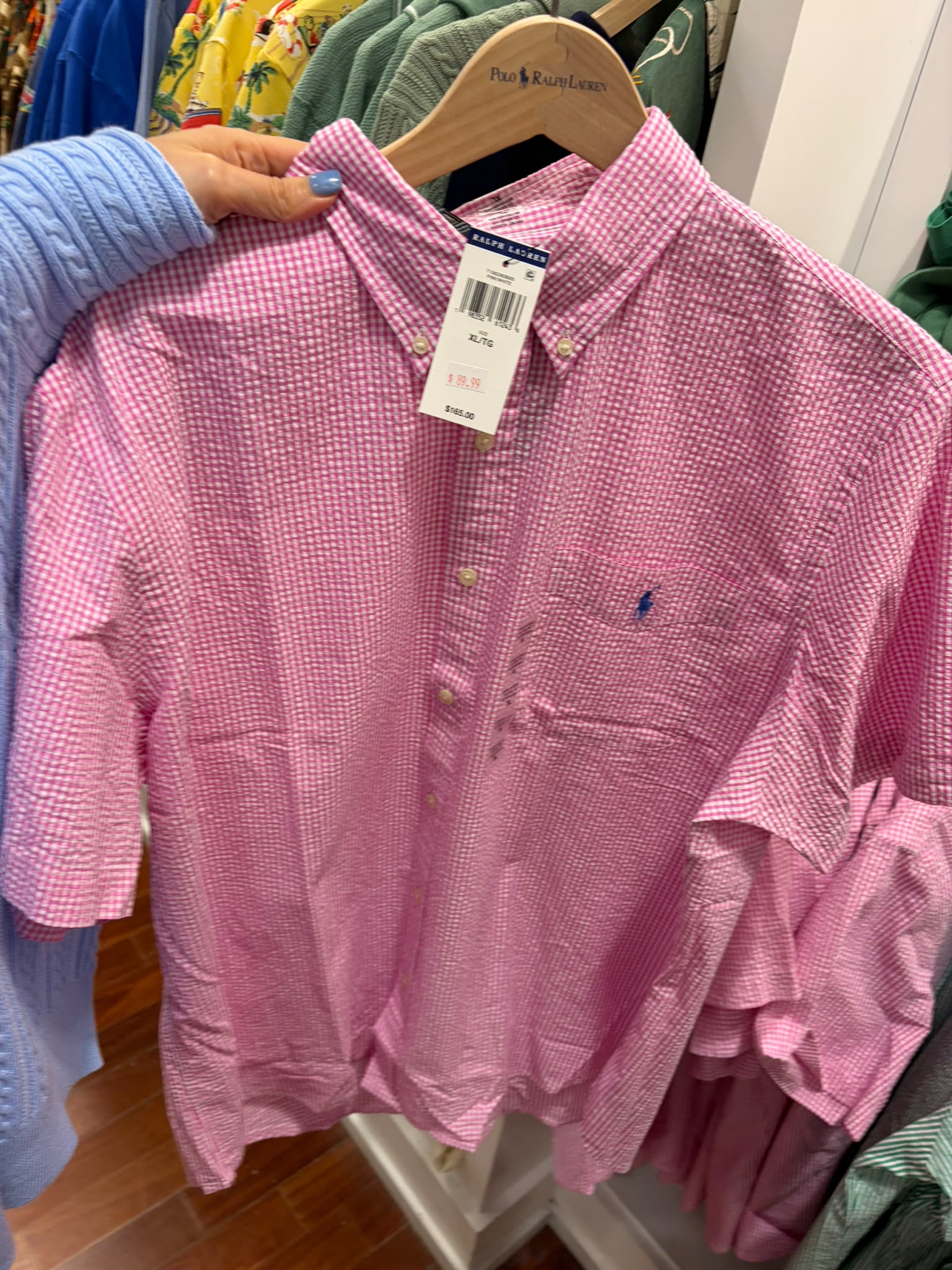 Polo Ralph Lauren Men's Short Sleeve Short Shirt- Red/White