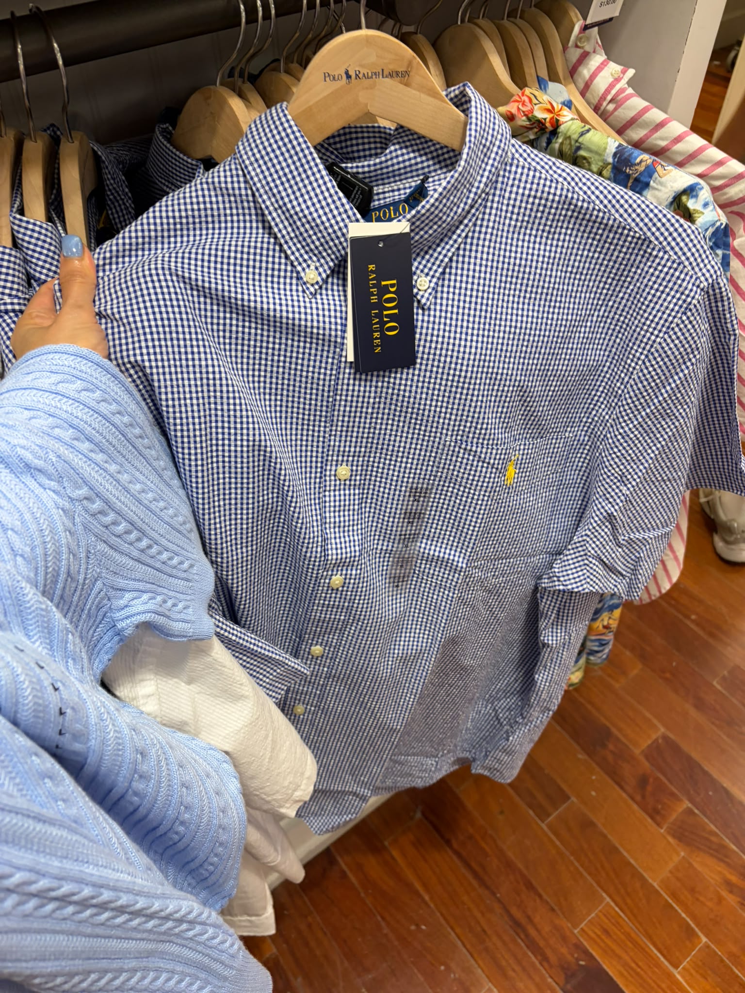 Polo Ralph Lauren Men's Vintage Check Short Sleeve Shirt -Blue/White
