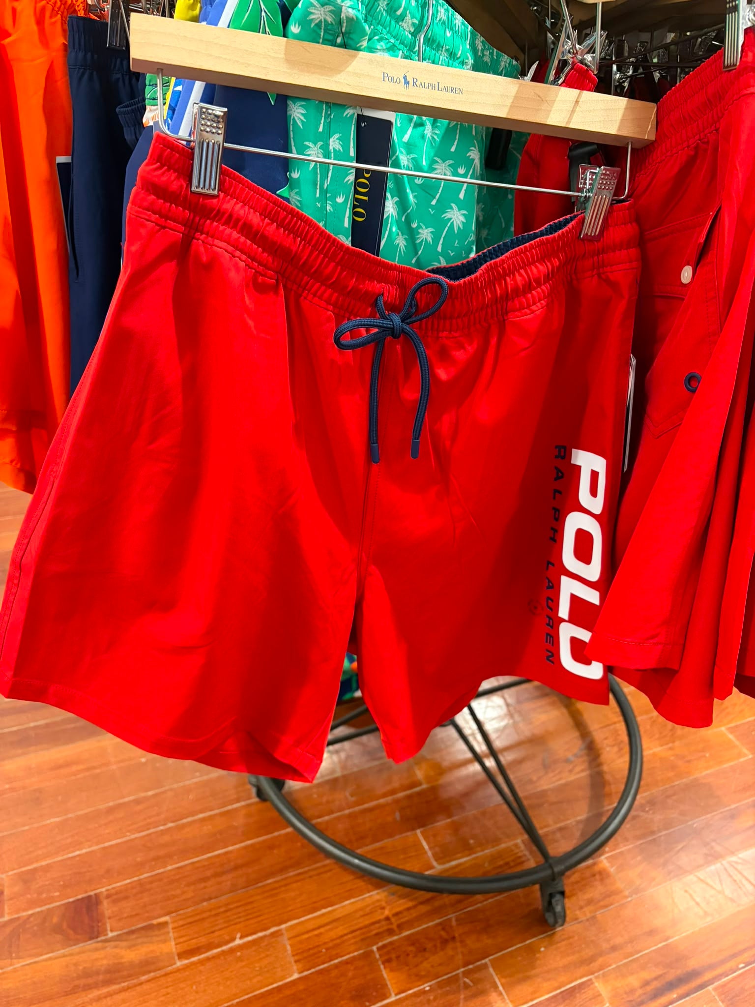 POLO Men's  RL Traveler Swin Trunk W/ Polo Graphic Mens Apprael- Red