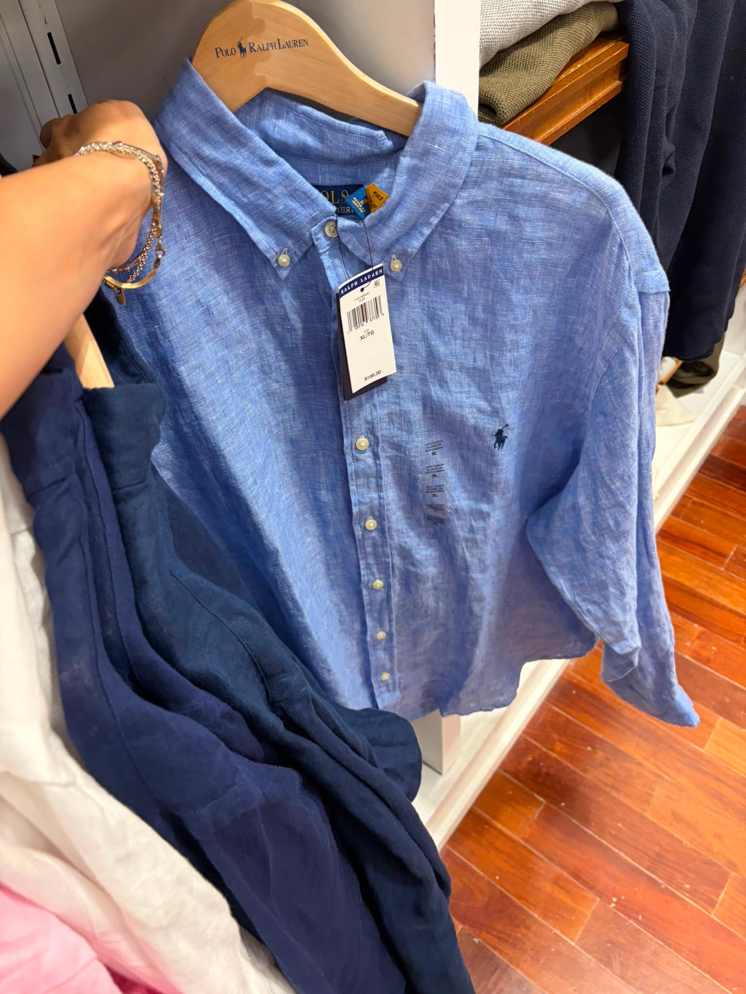Ralph Lauren Men's Linen Shirt-Light Blue