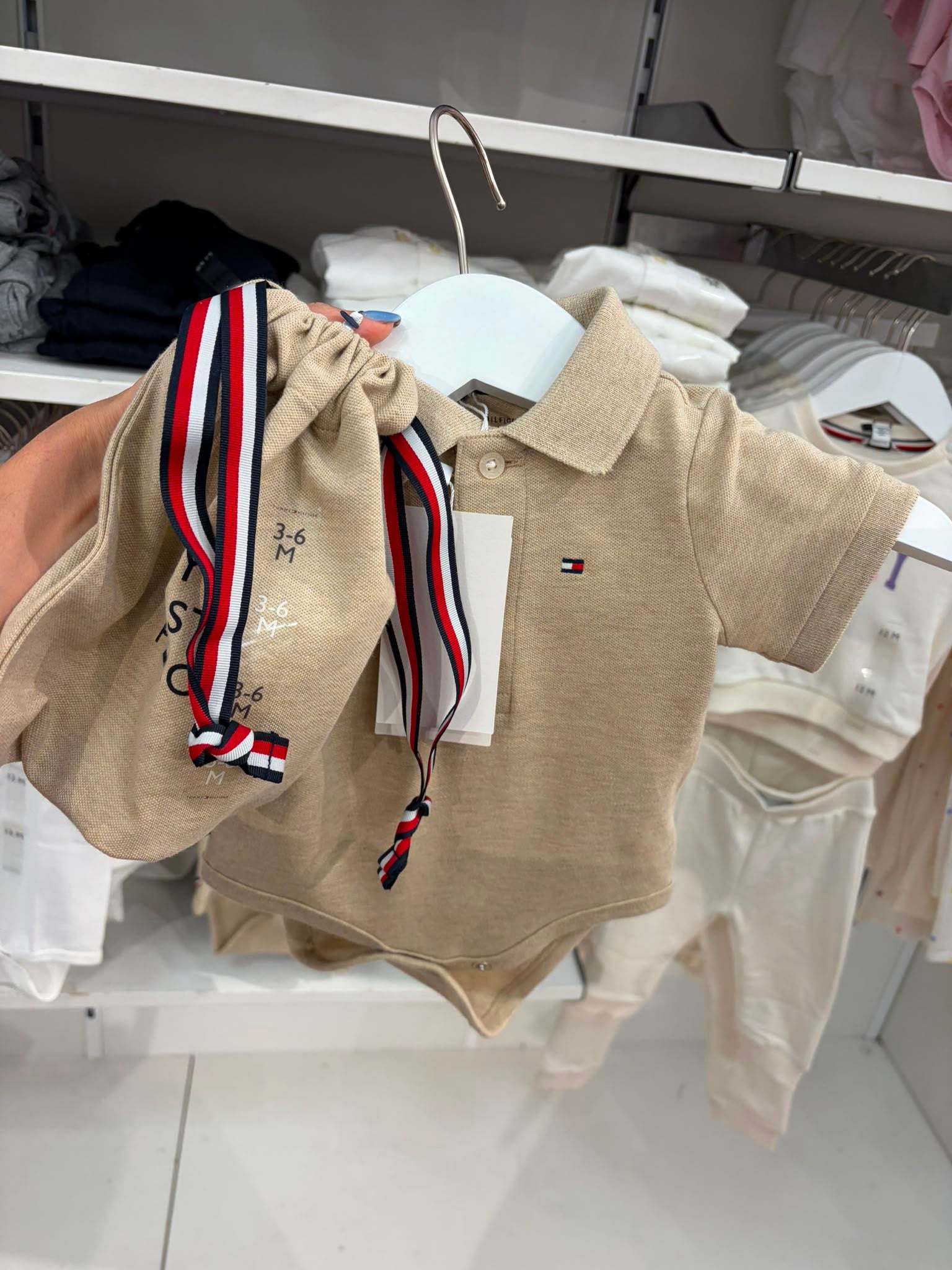 Tommy Hilfiger Baby Polo Bodysuit Gift Set-Dark Beige