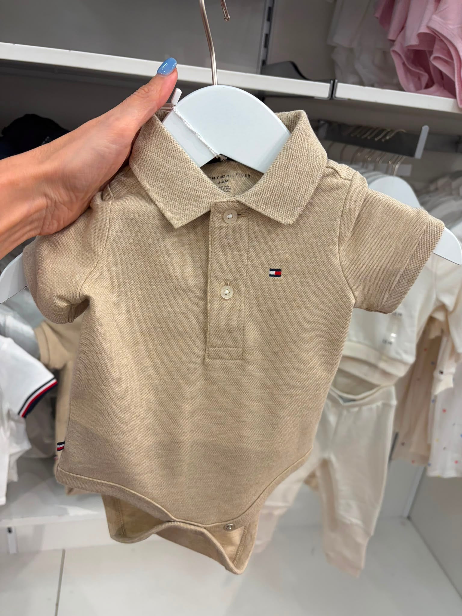 Tommy Hilfiger Baby Polo Bodysuit Gift Set-Dark Beige