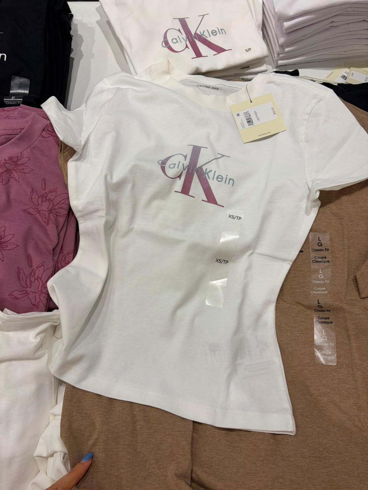 Calvin Klein Women's Monogram Logo T-Shirt- White-
