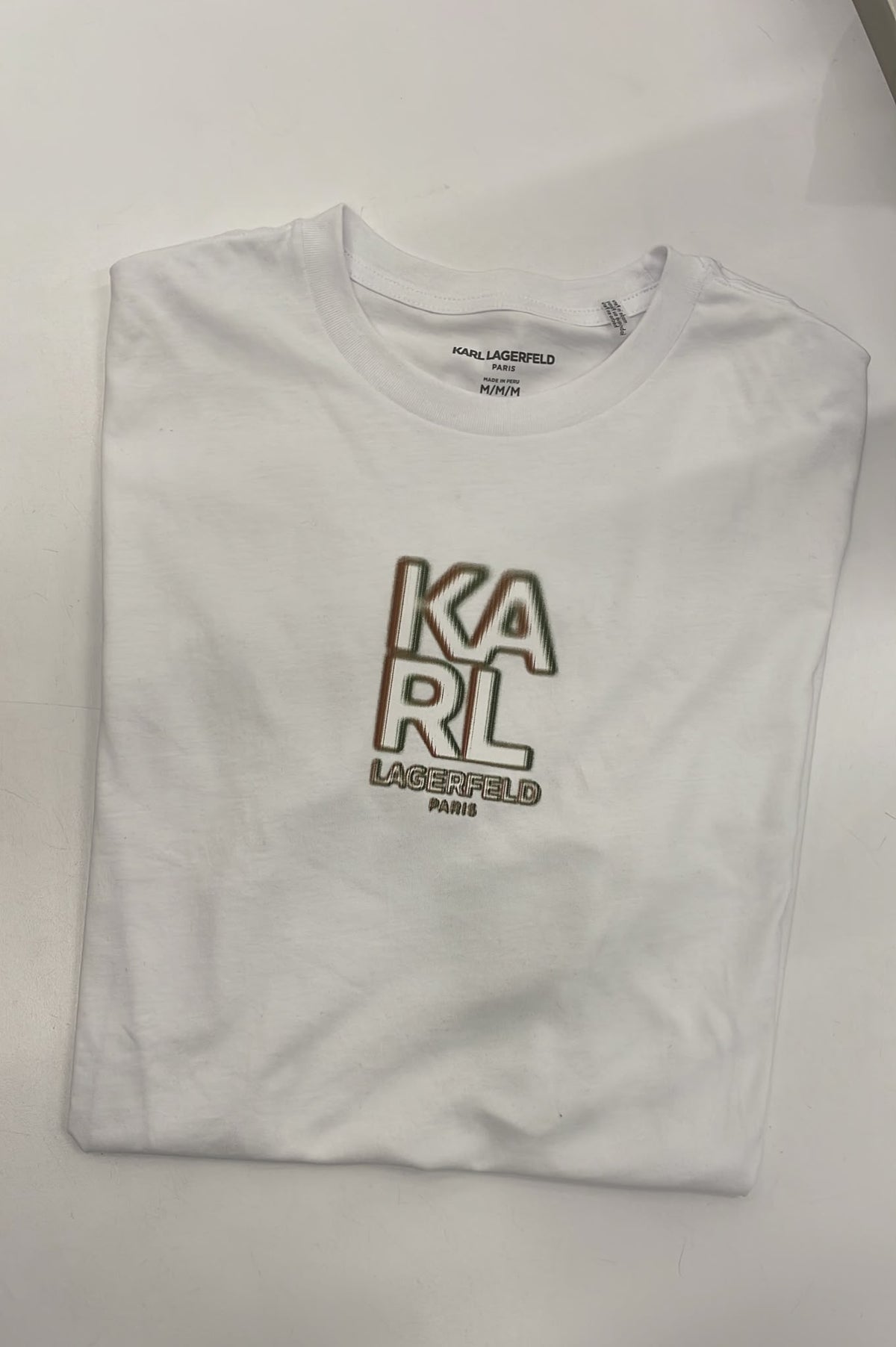 Karl Lagerfeld Embroidered Logo Cotton T-Shirt-White