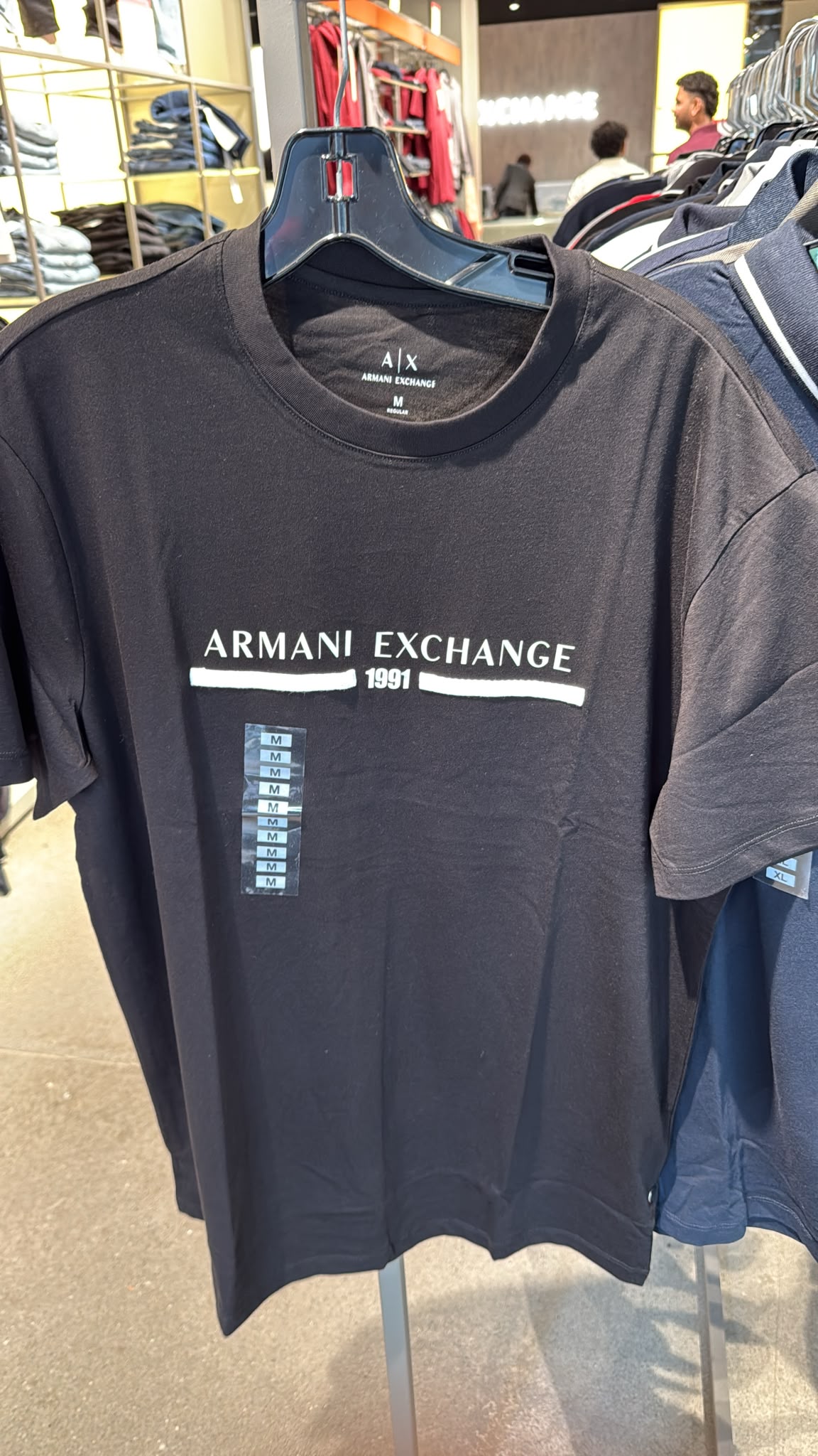 Armani Exchange Regular T-shirt with logo-Black