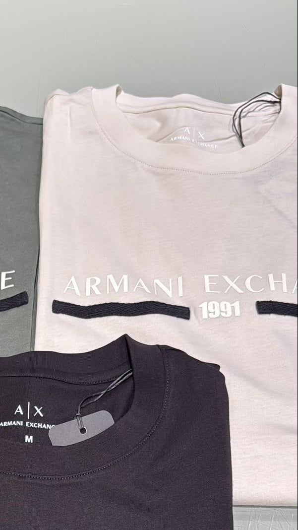 Armani Exchange Regular T-shirt with logo-Light Pink