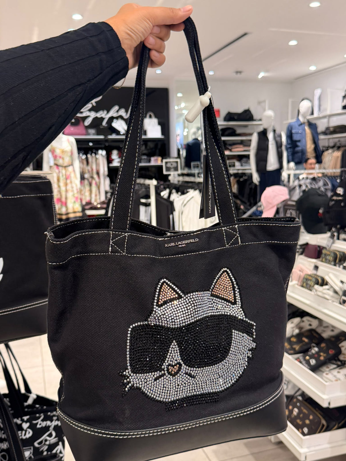 Karl Lagerfeld Cannes East West Tote - Black Glam Choupette