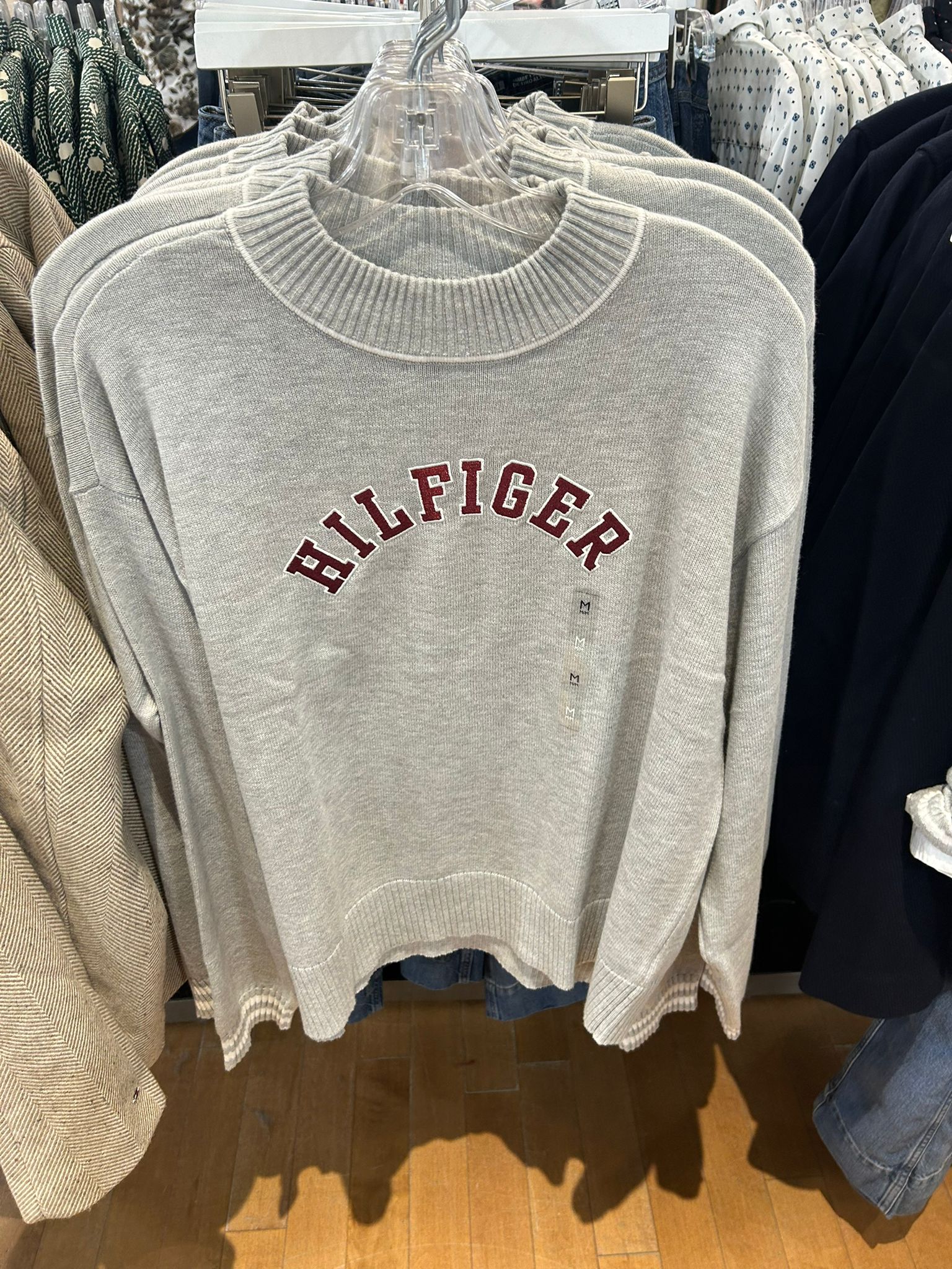 Tommy WOMENS' Varsity Logo Crewneck Sweater Grey
