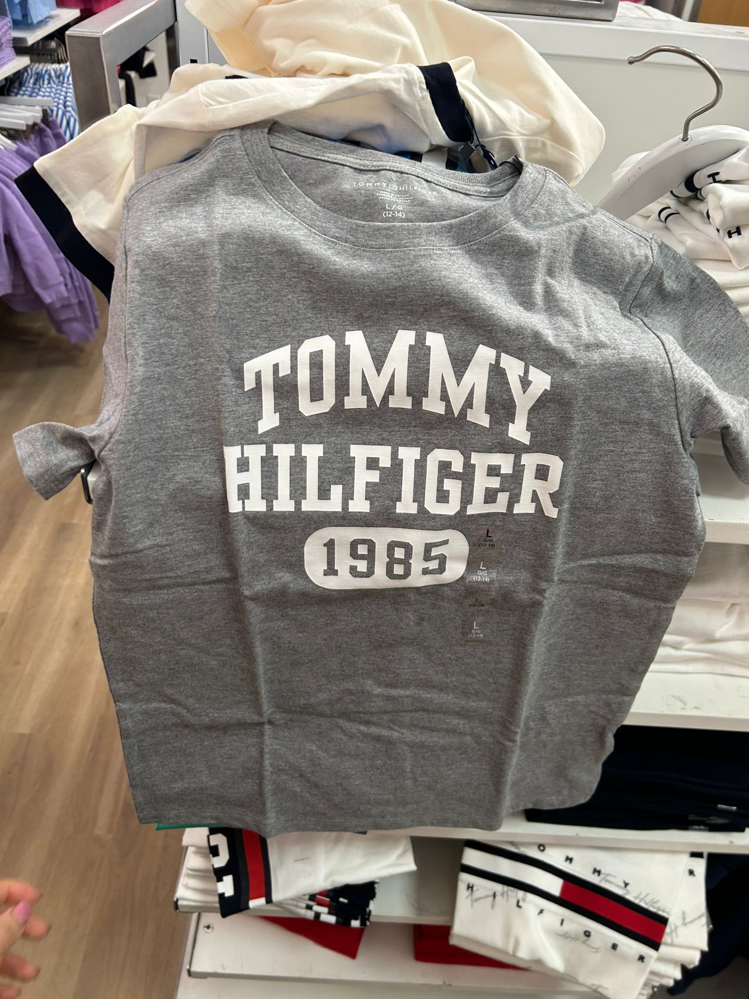 Tommy Hilfiger Kids' Varsity Logo T-Shirt Boys-Gray