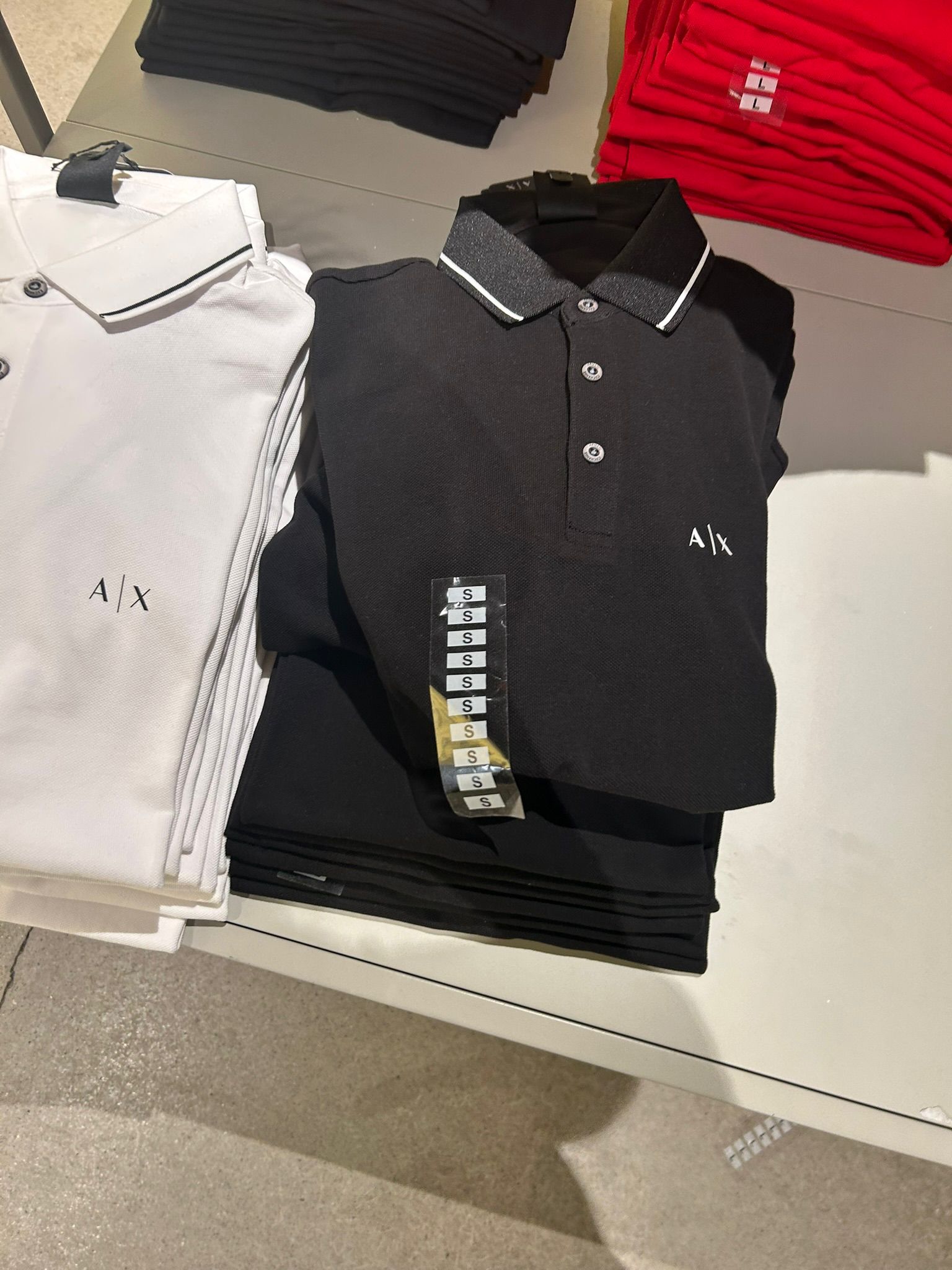A|X Armani Exchange Men's Zipper Logo Polo T-Shirt.-Black-
