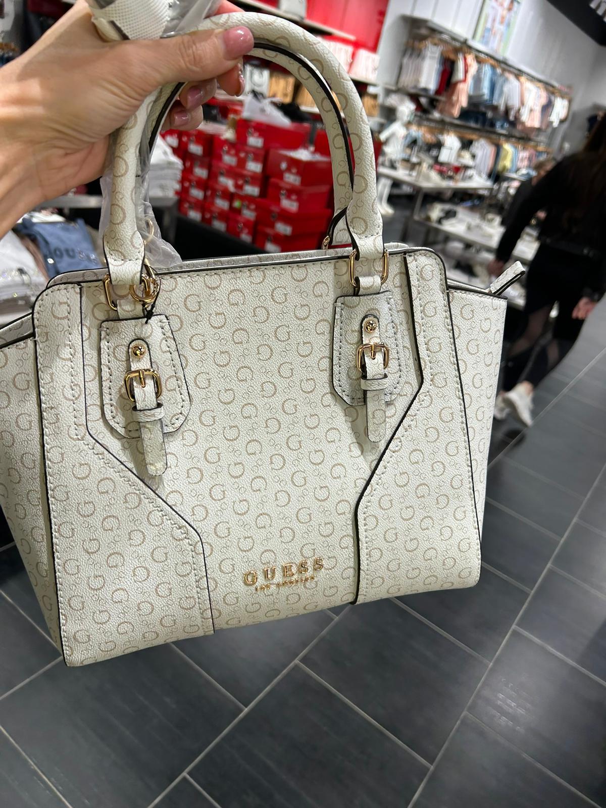 Guess Park Lane Avery Satchel-White