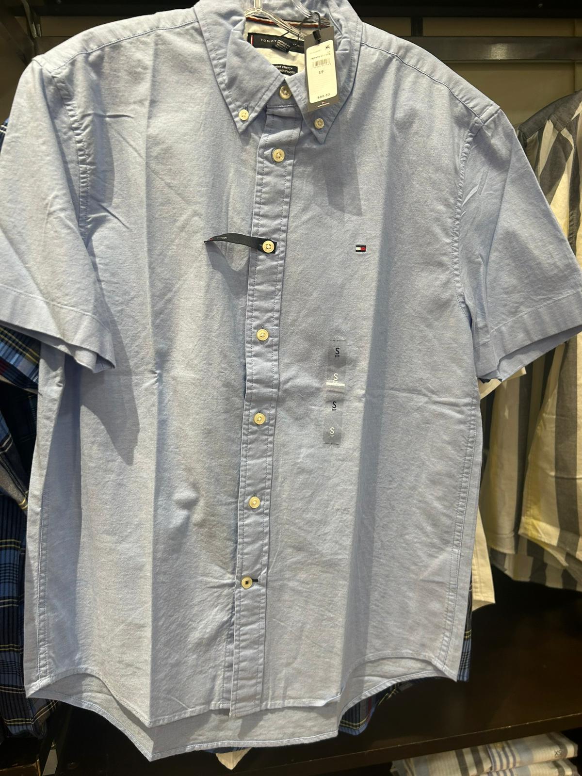 Regular Fit Short-Sleeve Oxford Shirt-Romantic Blue
