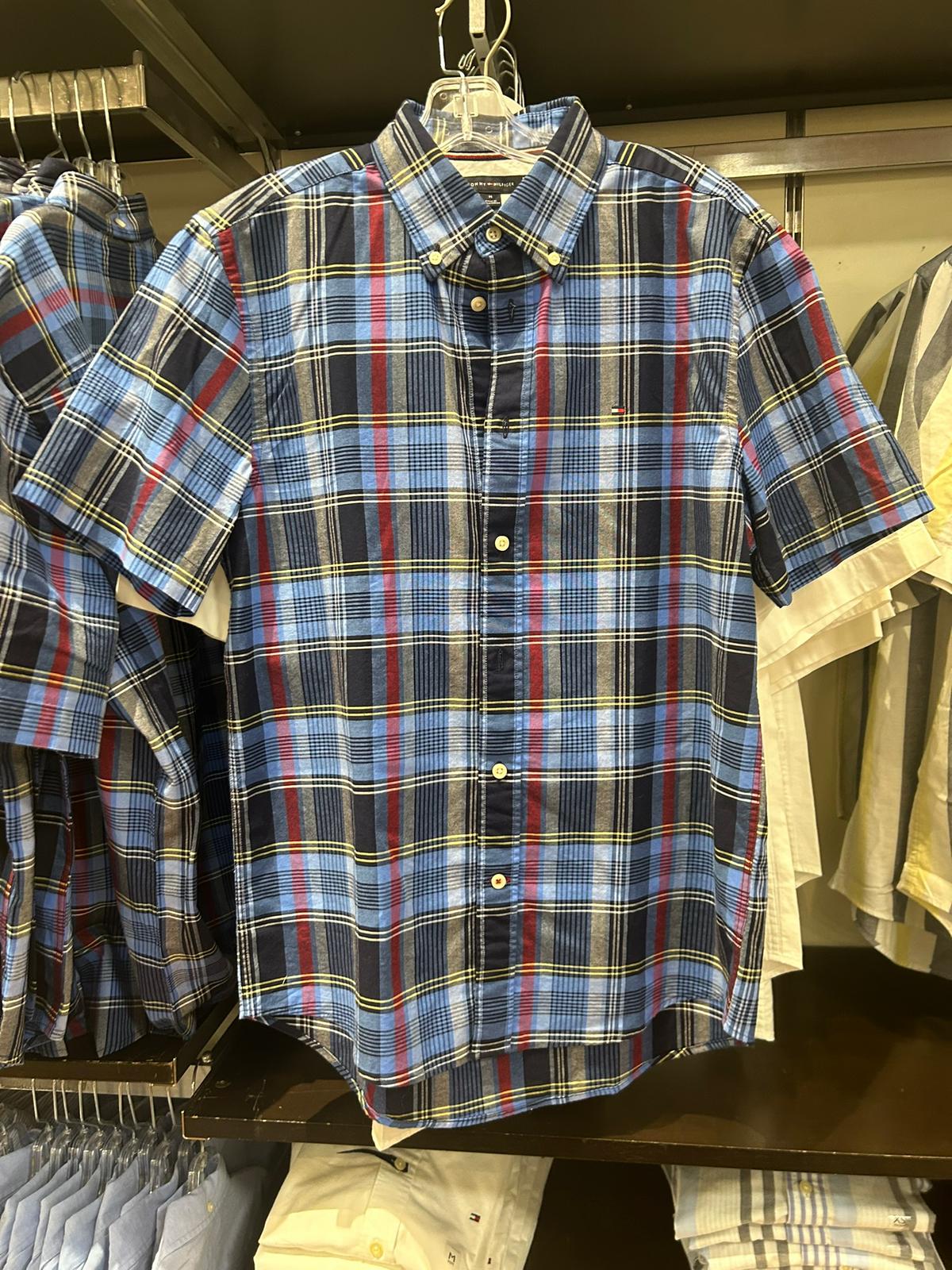 Tommy Regular Fit Bold Plaid Oxford Shirt-Blue  Multi Check