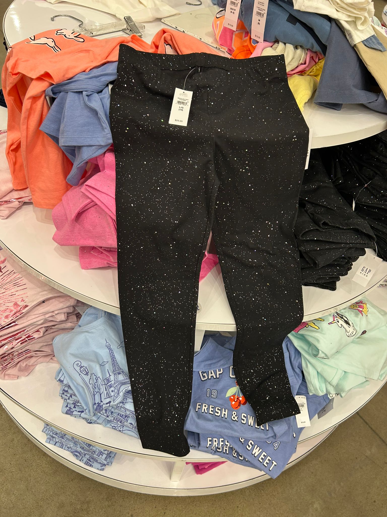 Gap Kids Sparkle Leggings in Stretch Jersey-TRUE BLACK V2 2