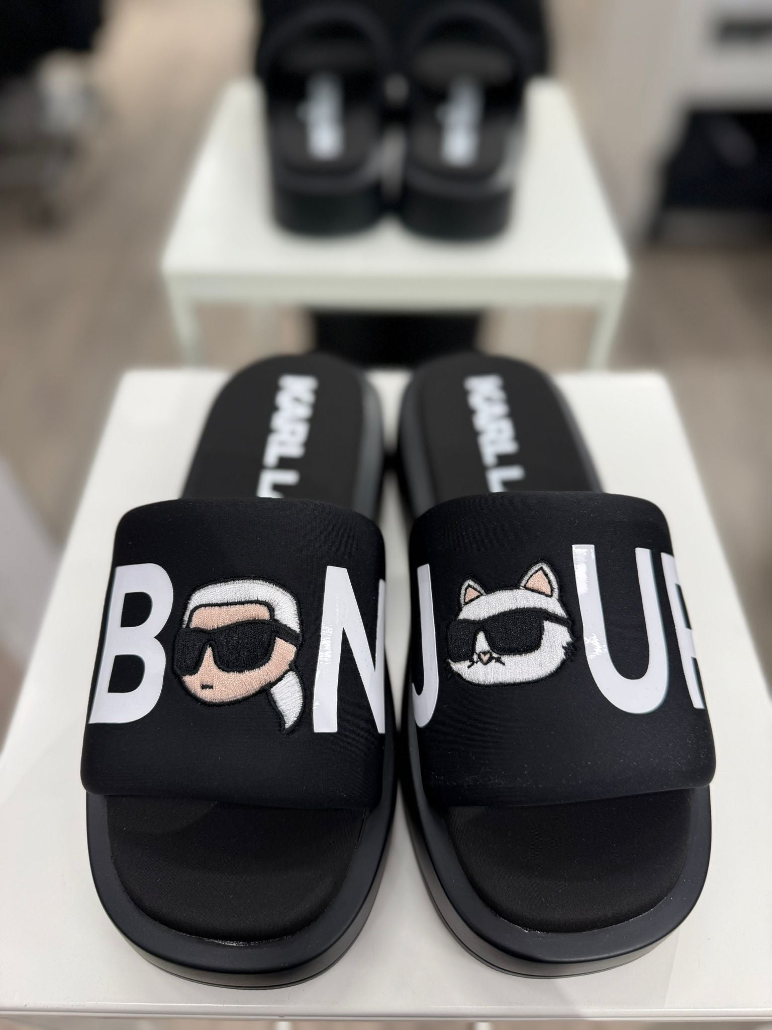 BONJOUR OPAL PLATFORM SLIDE SANDAL-Black
