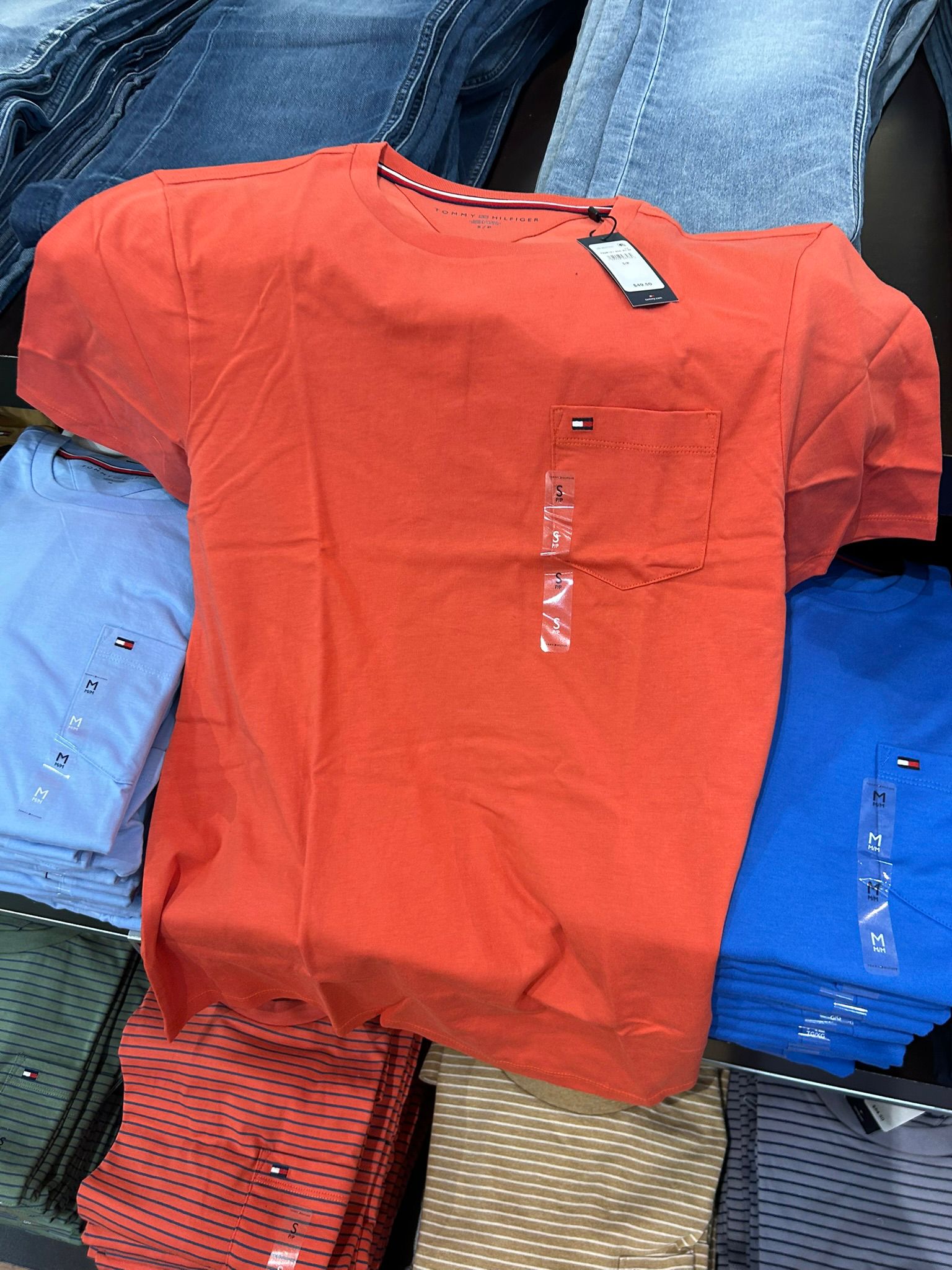 Tommy Hilfiger Men's Classics Pocket T-Shirt-Orange