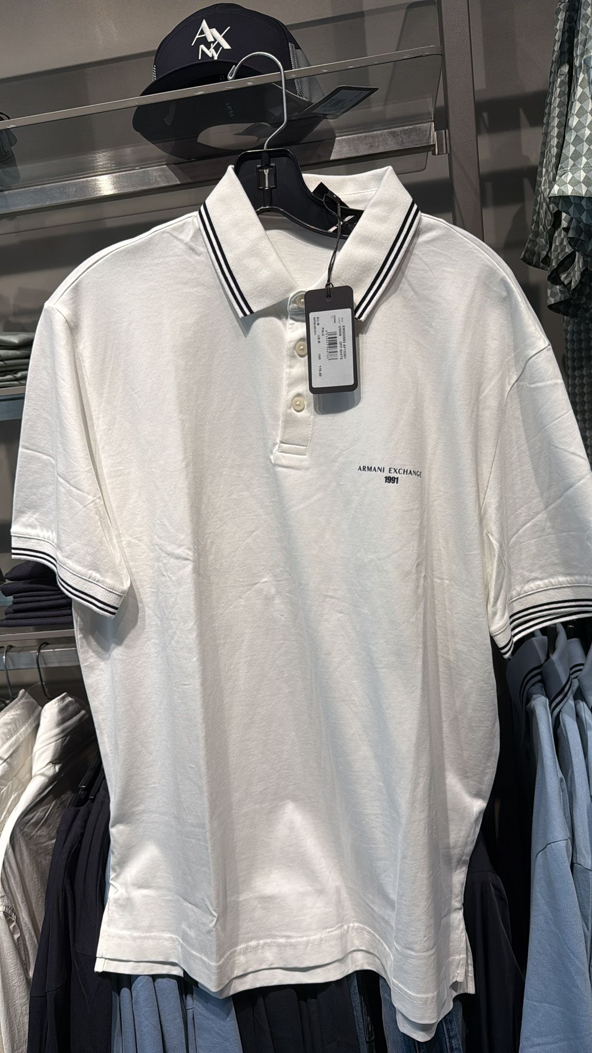 Armani Exchange Men's Regular fit cotton jersey polo shirt-White