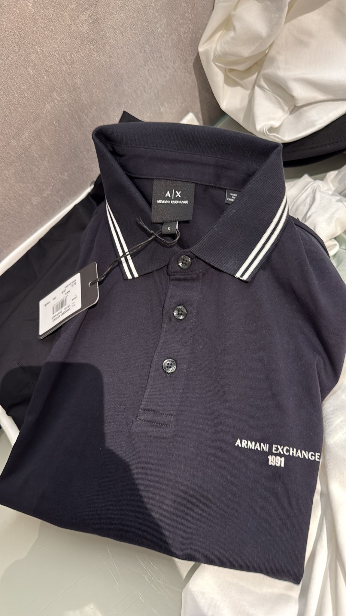 Armani Exchange Men's Regular fit cotton jersey polo shirt-Black